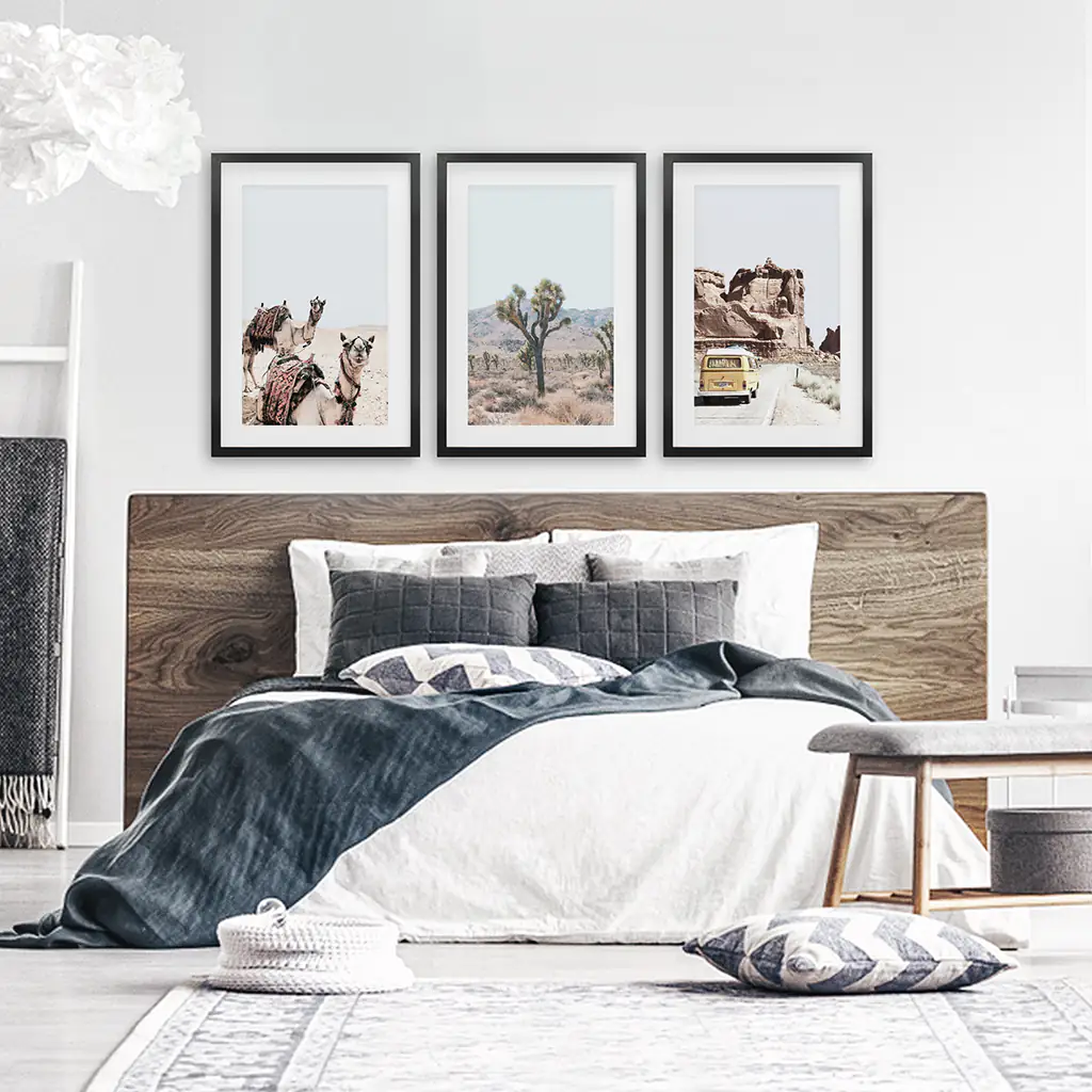 Set of 3 Southwestern Desert Prints. Joshua Tree, Camel, Van - Image 4