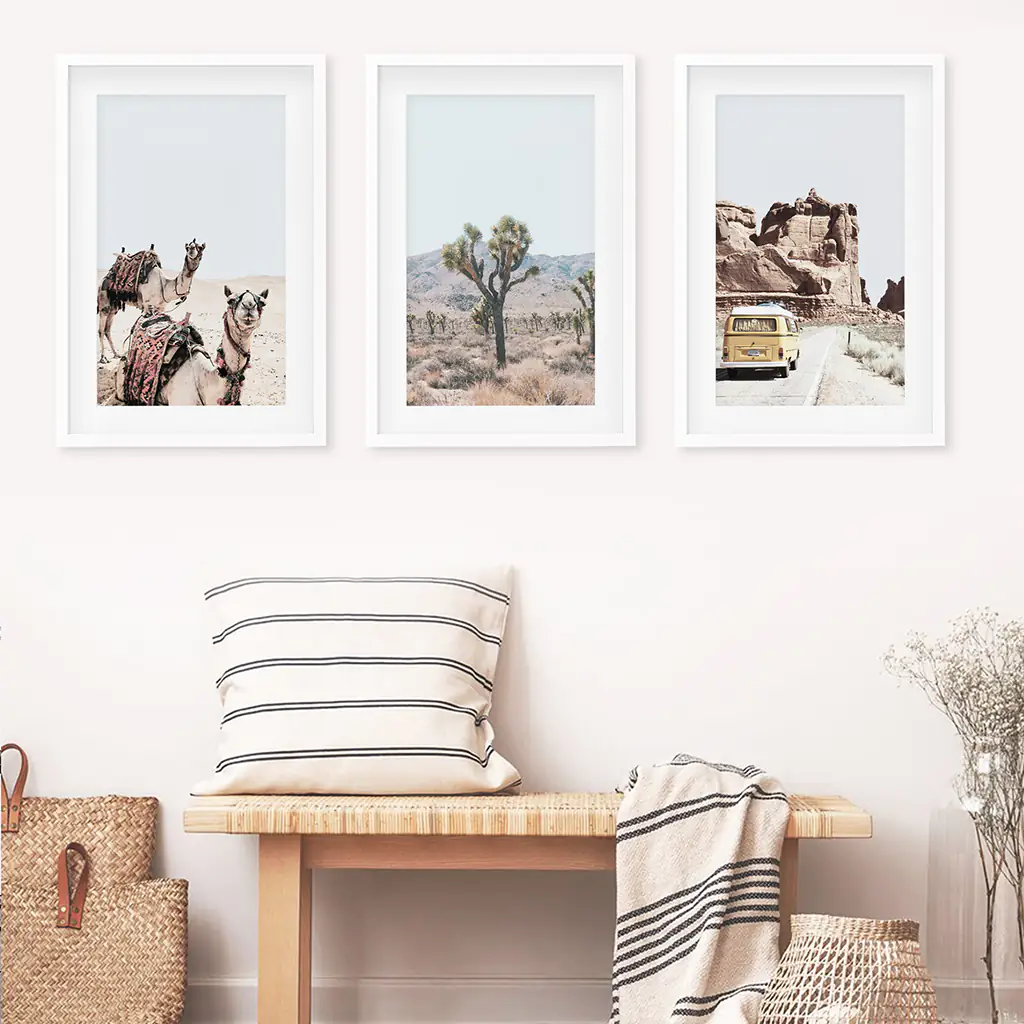 Set of 3 Southwestern Desert Prints. Joshua Tree, Camel, Van - Image 5
