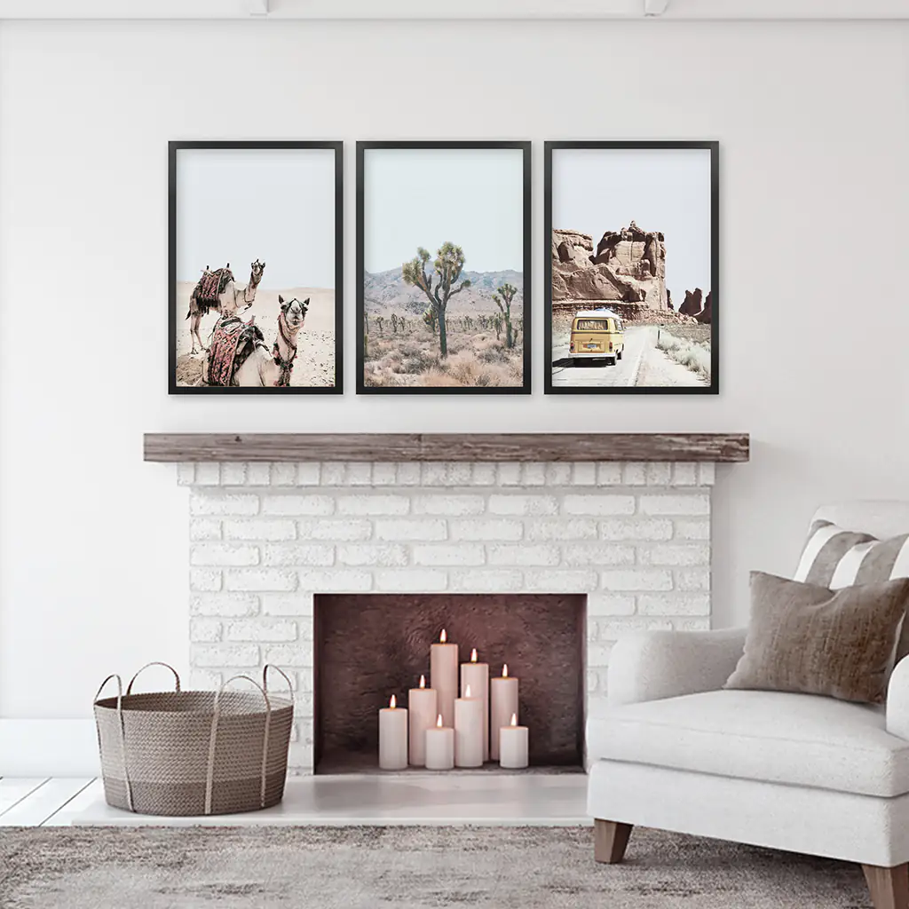 Set of 3 Southwestern Desert Prints. Joshua Tree, Camel, Van - Image 6