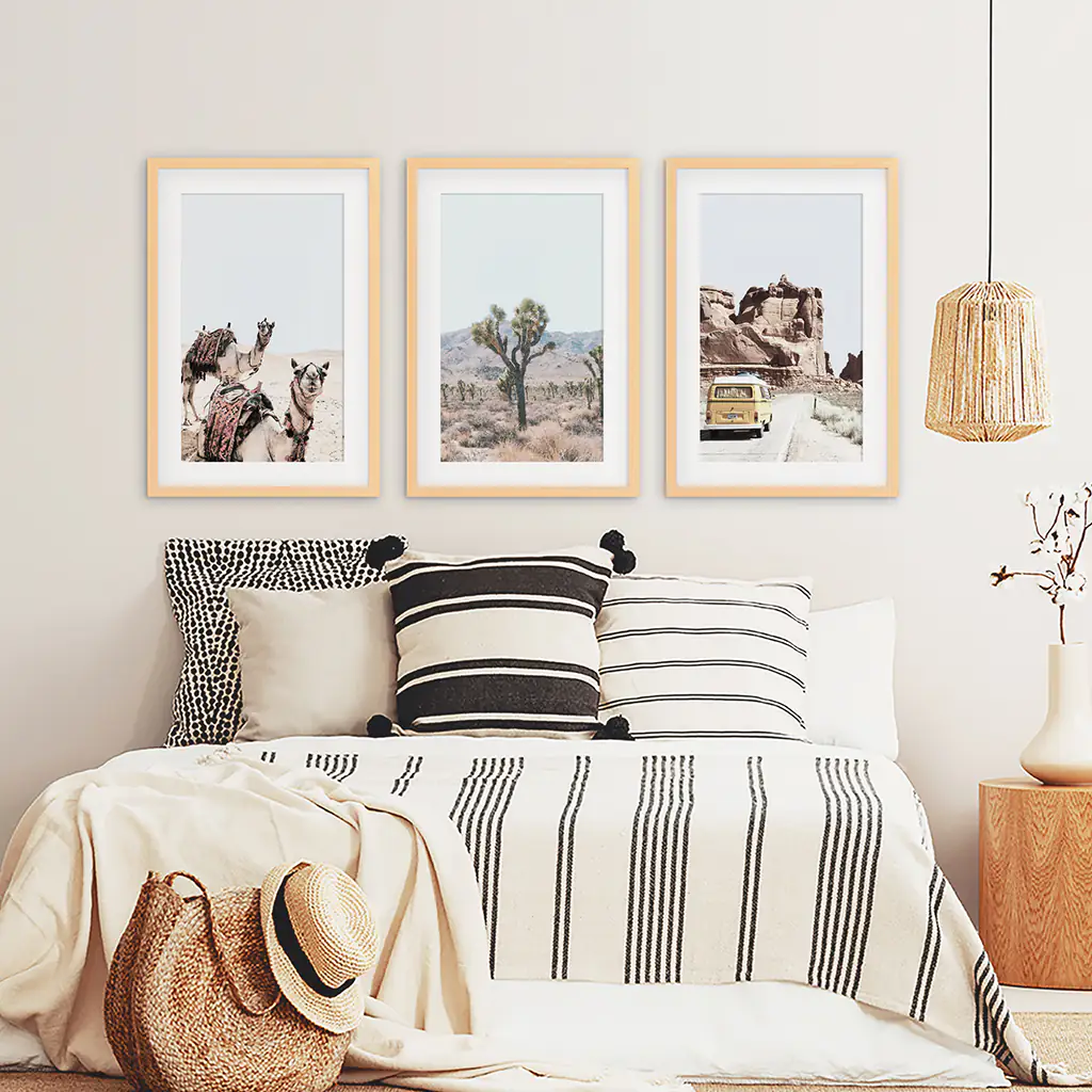 Set of 3 Southwestern Desert Prints. Joshua Tree, Camel, Van - Image 7
