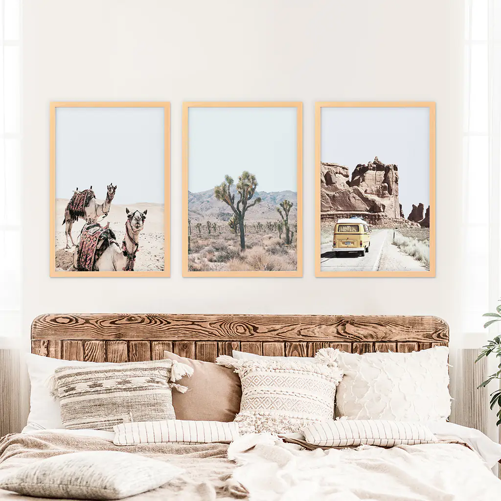 Set of 3 Southwestern Desert Prints. Joshua Tree, Camel, Van - Image 8
