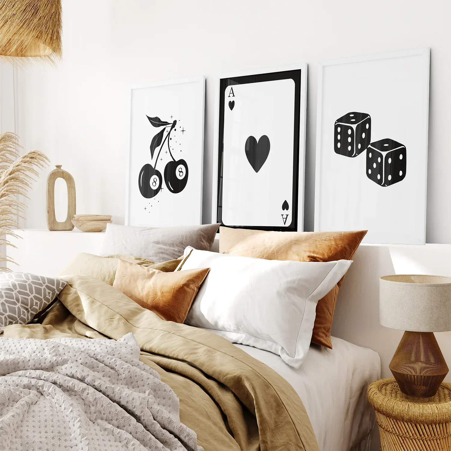Set of Three Piece Playing Cards Black and White Decor - Image 6