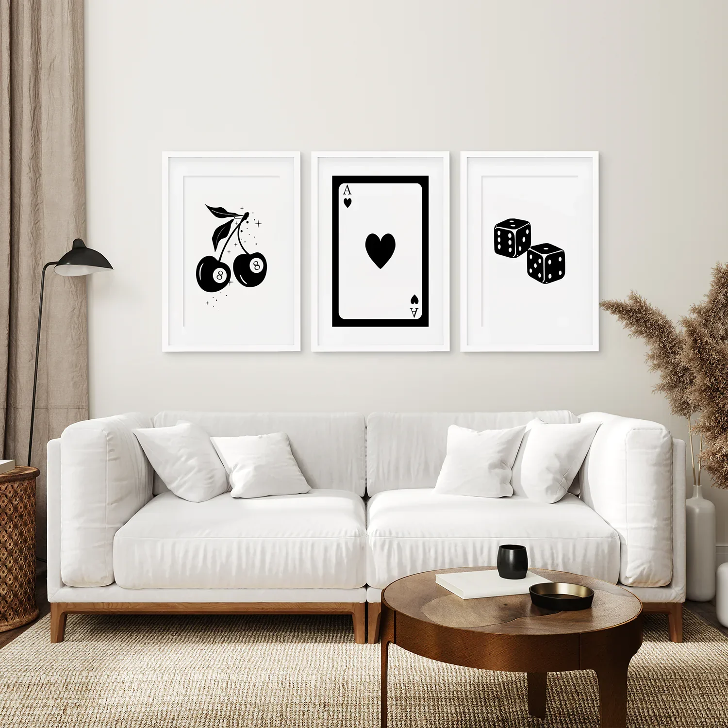 Set of Three Piece Playing Cards Black and White Decor - Image 7