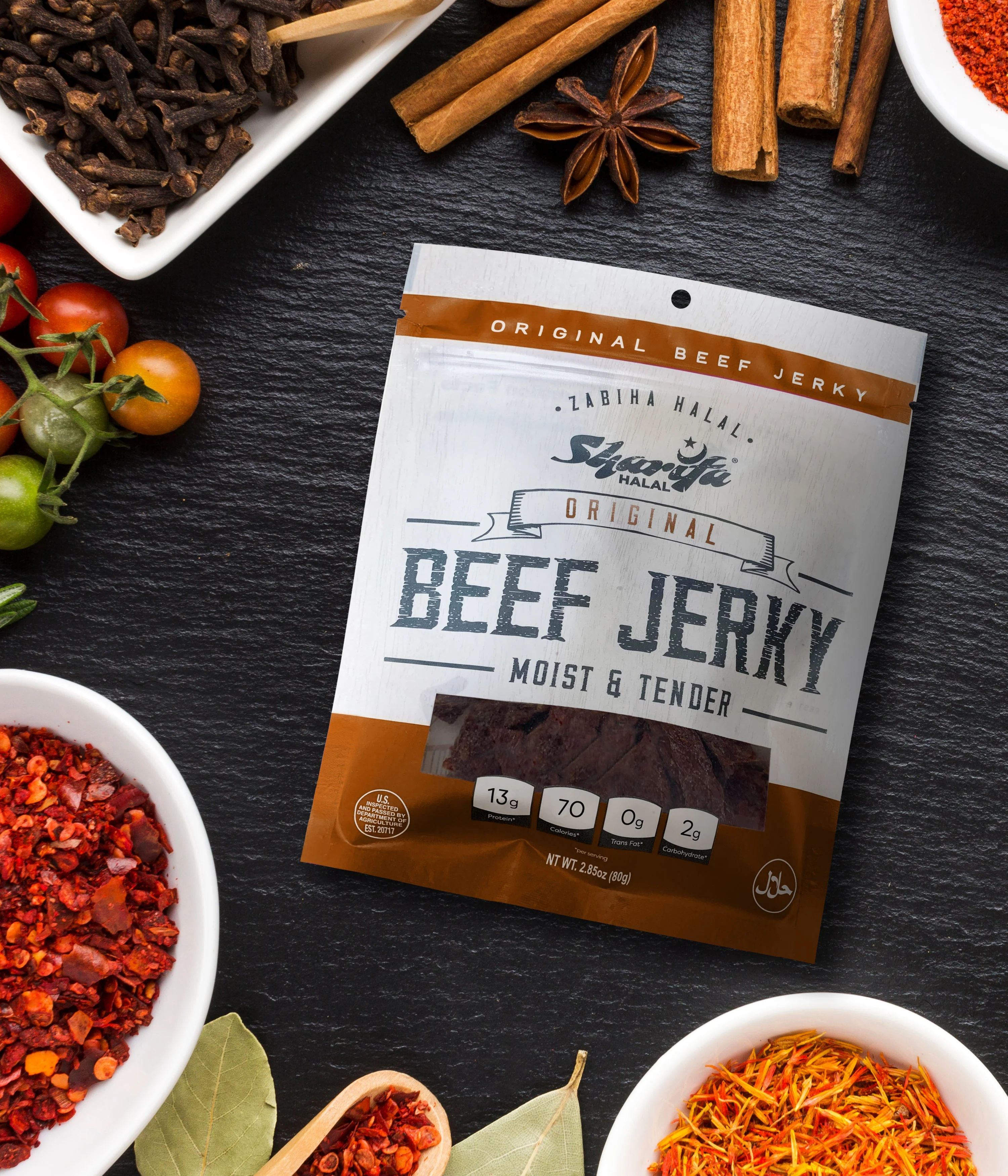 Sharifa Halal Beef Jerky, Original, (3) 2.85 oz. Bag – Great Everyday Halal Jerky Beef Meat Snack, 100 % Real Zabiha Halal Beef, 13g of Protein, 70 Calories, 0g Trans Fat, & 2g of Carbohydrates - Image 12