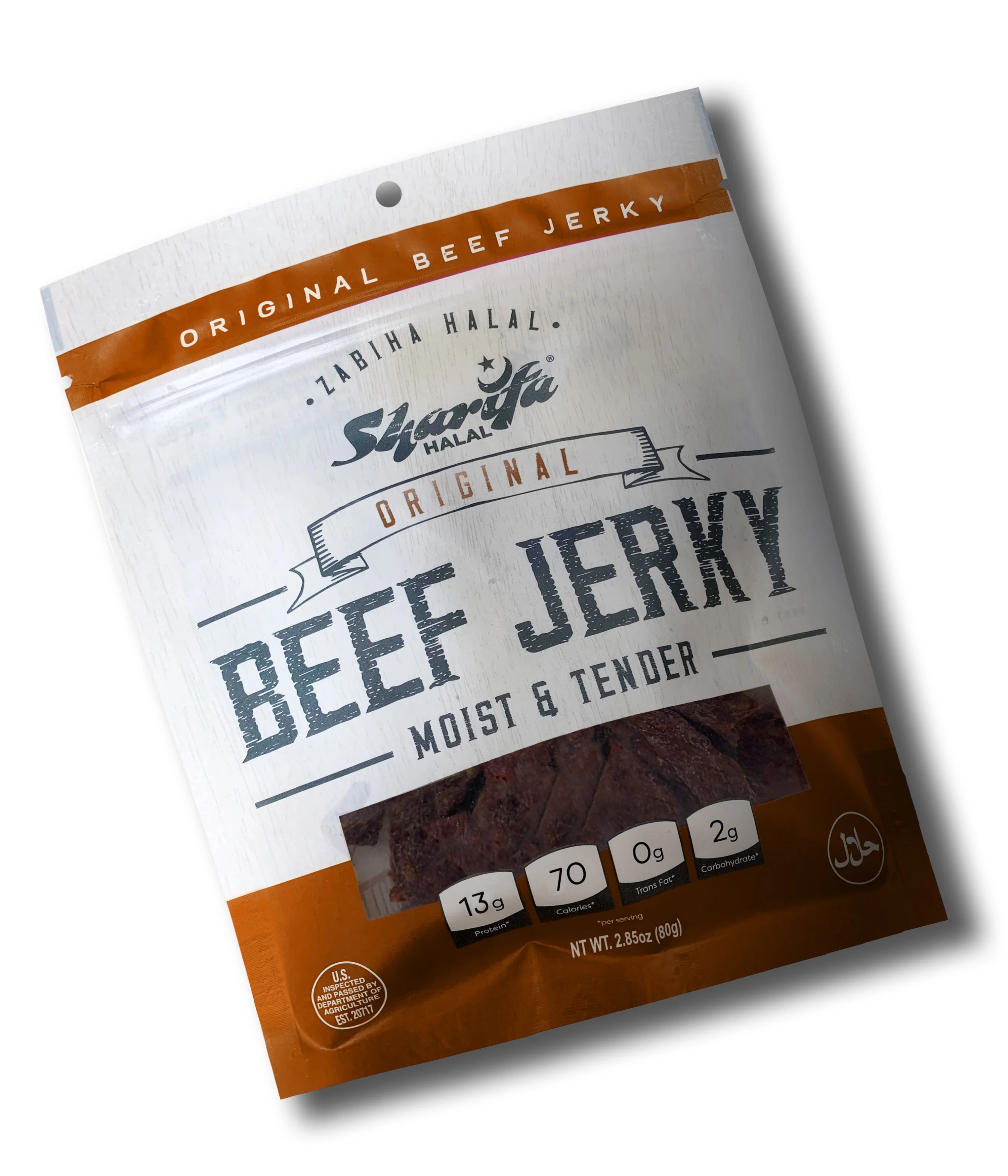 Sharifa Halal Beef Jerky, Original, (3) 2.85 oz. Bag – Great Everyday Halal Jerky Beef Meat Snack, 100 % Real Zabiha Halal Beef, 13g of Protein, 70 Calories, 0g Trans Fat, & 2g of Carbohydrates - Image 9