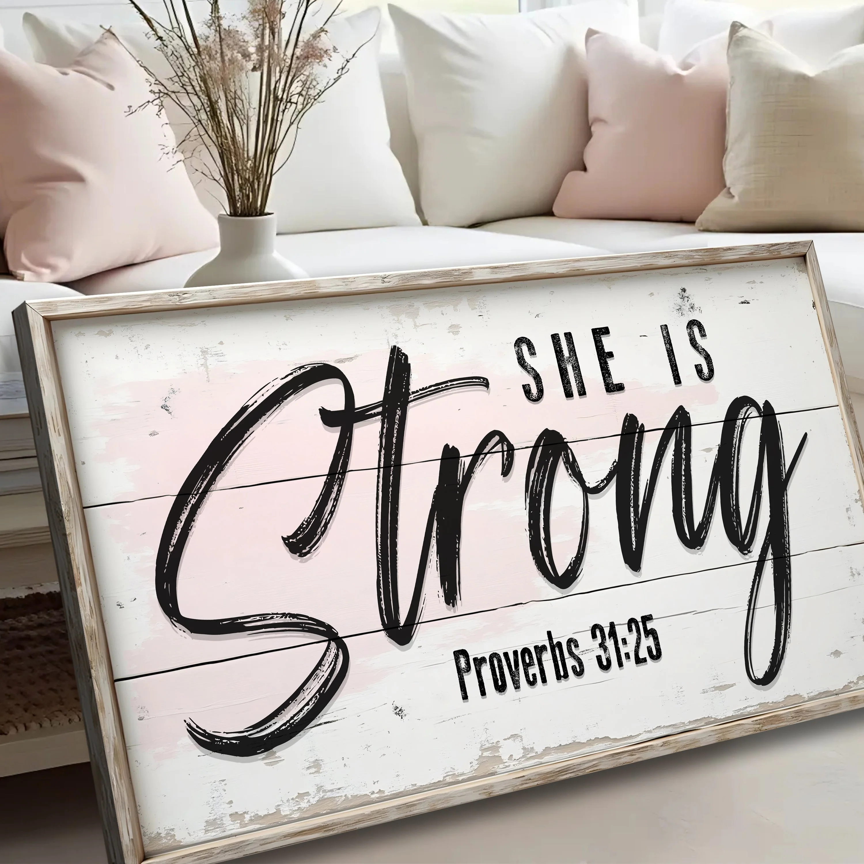 She Is Strong Proverbs 31:25 Faith Sign - Image 5