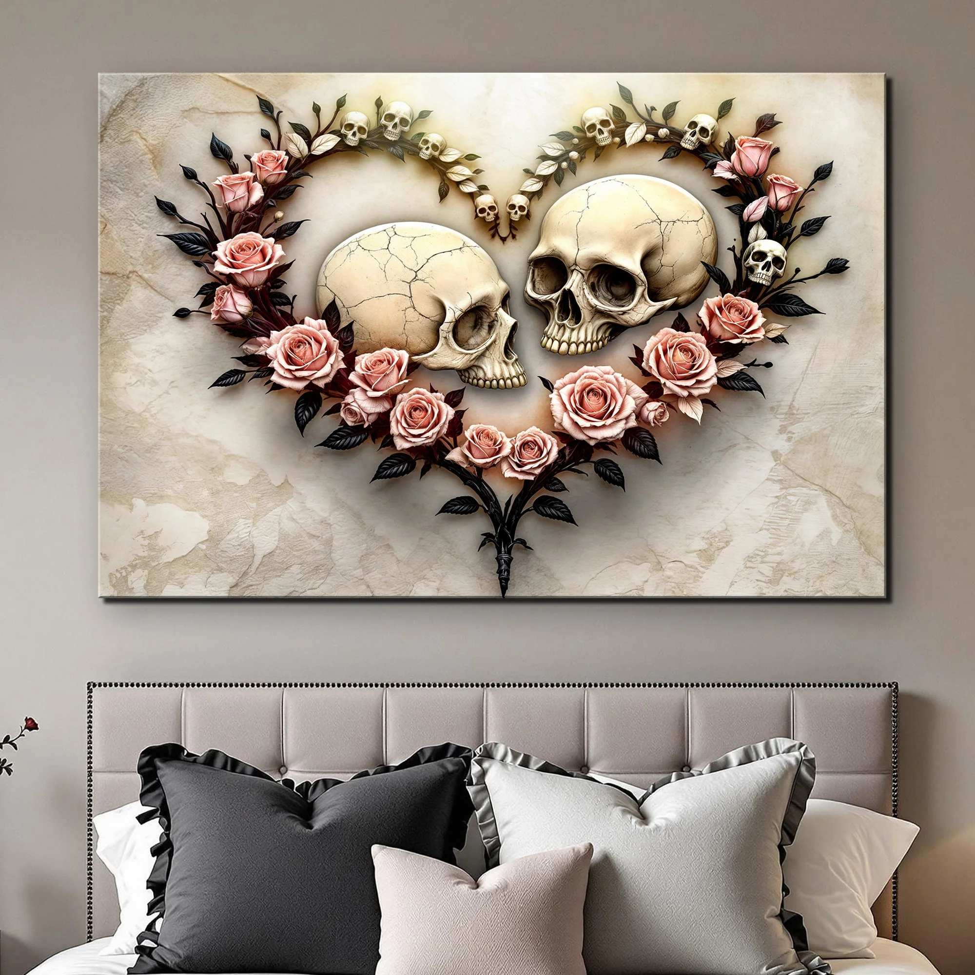 Skull and Flowers Wall Art VI - Image 2