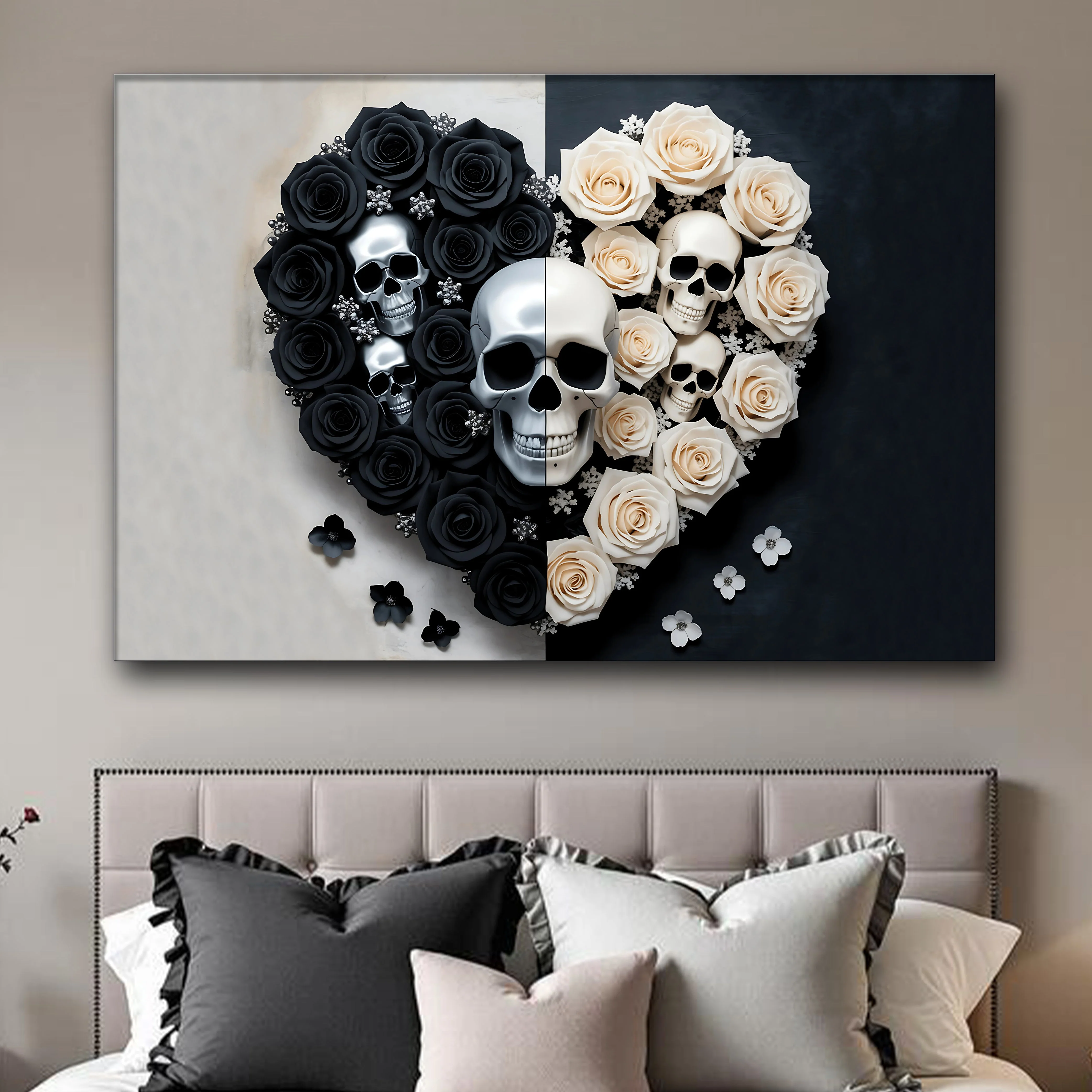 Skull and Flowers Wall Art XIII - Image 3