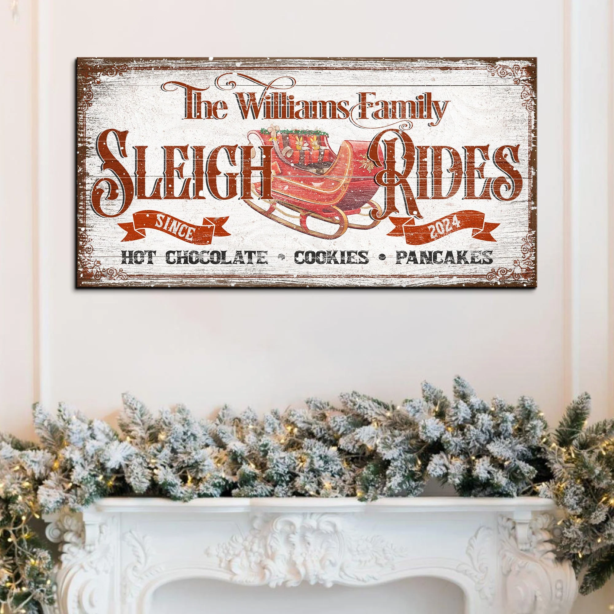 Sleigh Rides Christmas Sign V - Image 3