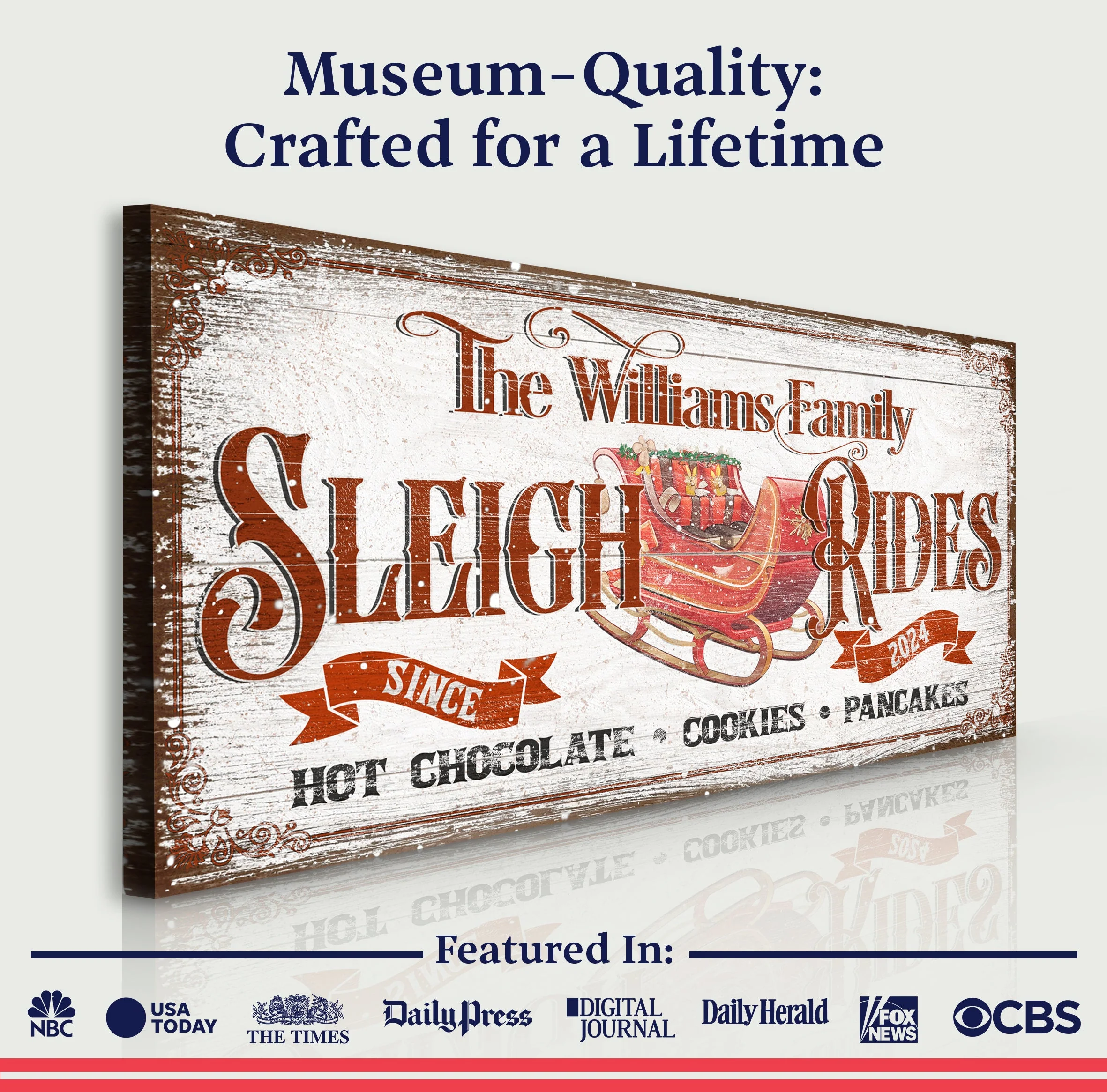 Sleigh Rides Christmas Sign V - Image 4