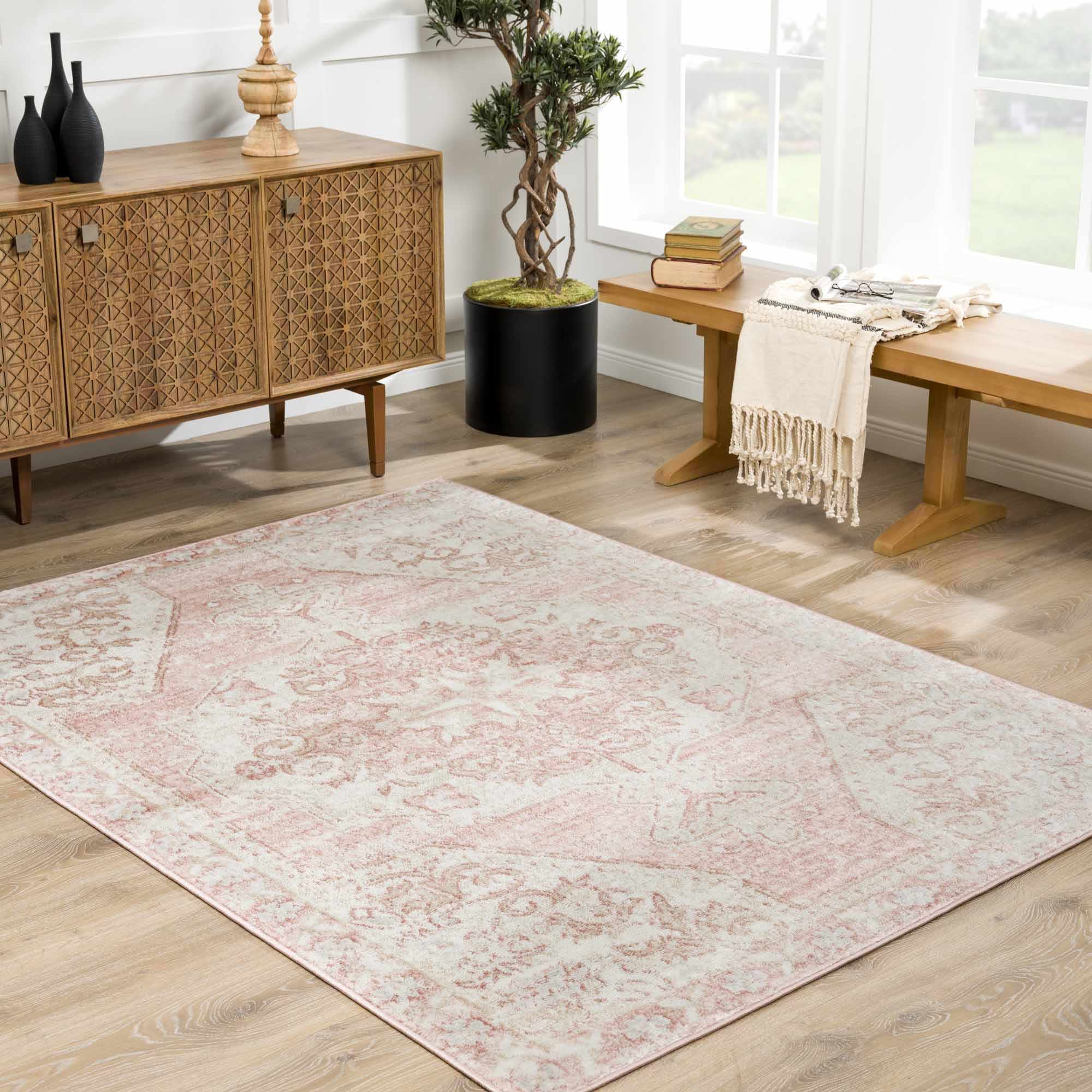 Snead Pink Floral Rug - Image 4