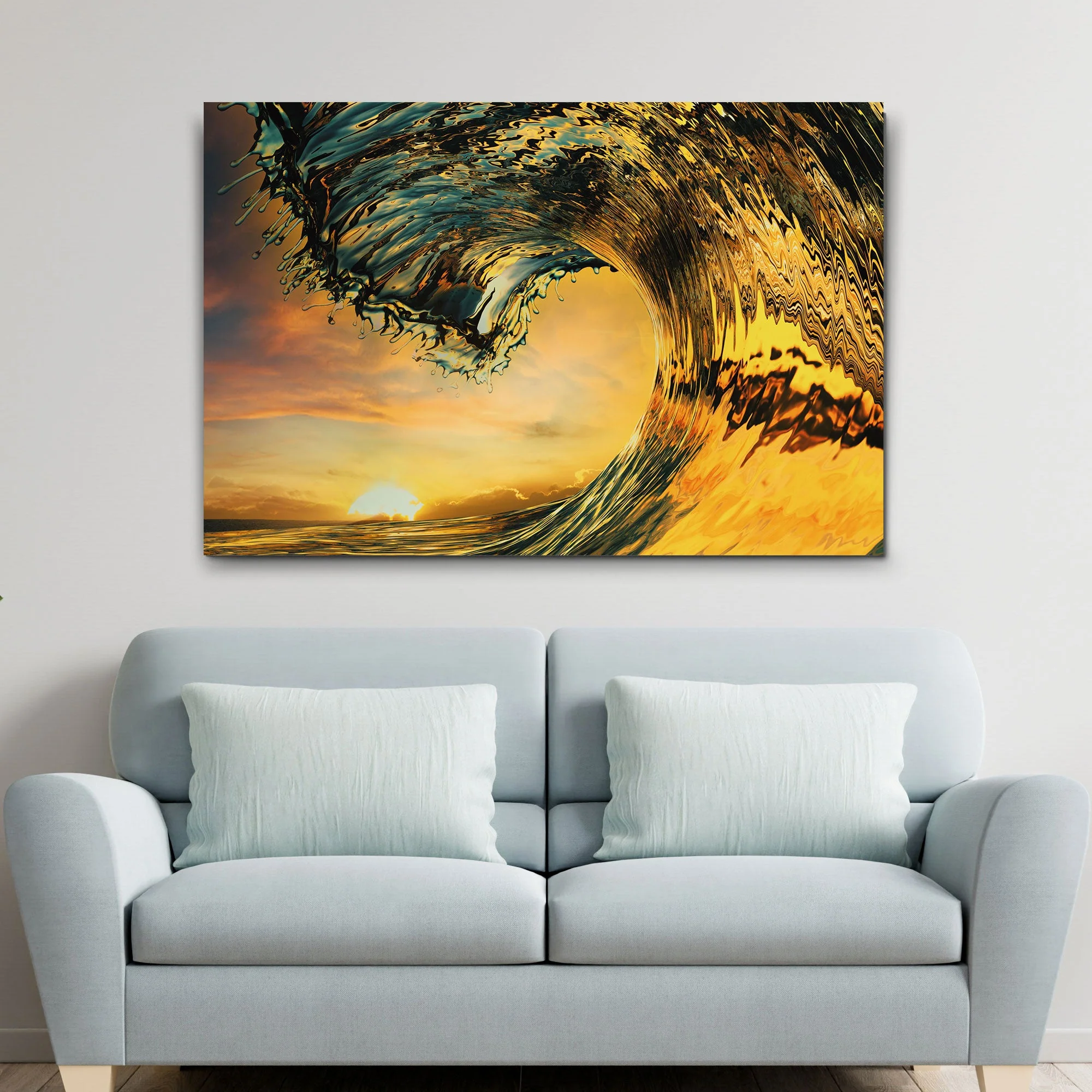 Sunset Ocean Wave Canvas Wall Art - Image 3