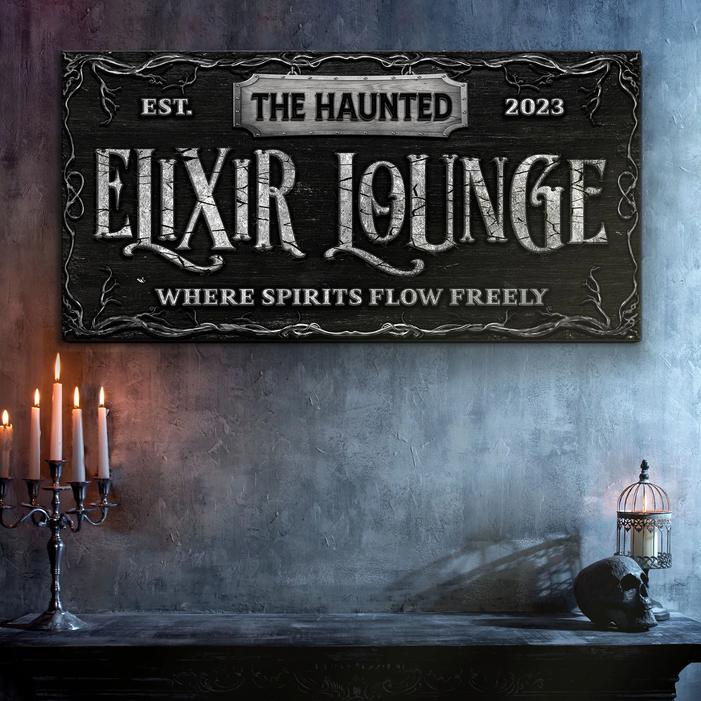 The Haunted Elixir Lounge Halloween Sign - Image 4