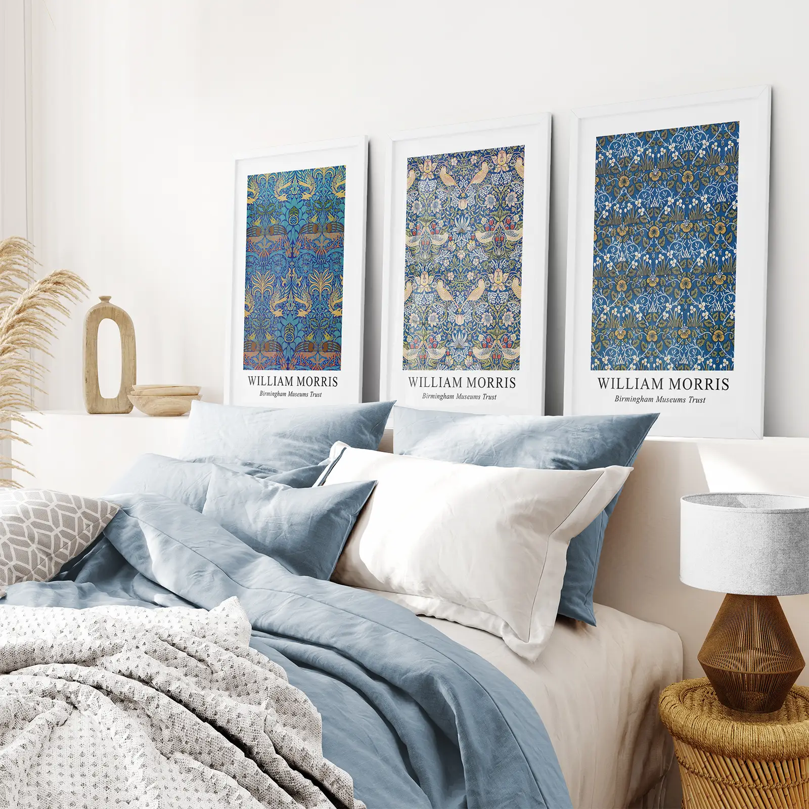 Trendy Neutral Art Set of 3 William Morris Decor - Image 3
