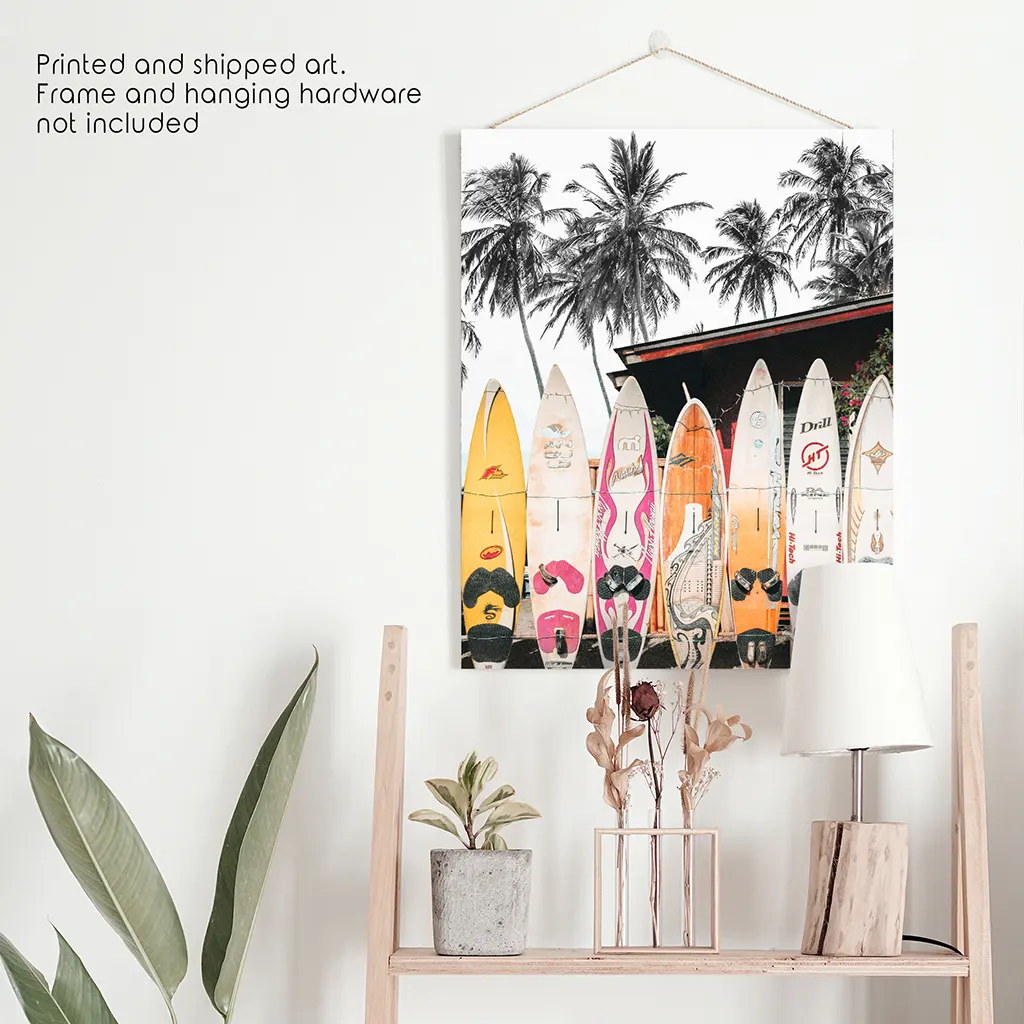 Tropical Beach Life Theme. Orange Surfboards Print - Image 10