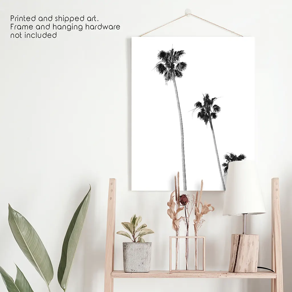 Tropical Black White Palm Trees Wall Decor - Image 10