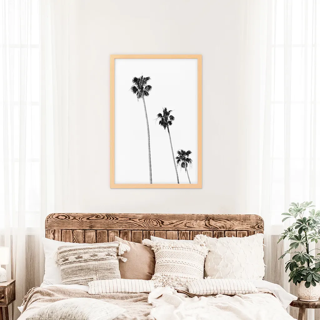 Tropical Black White Palm Trees Wall Decor - Image 8
