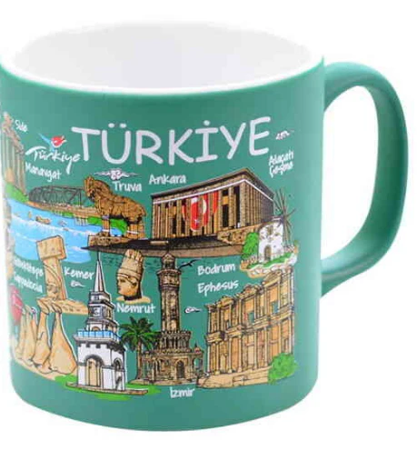 Türkiye Temalı Seramik Renkli Baskılı Kupa 82x90 mm - Image 2