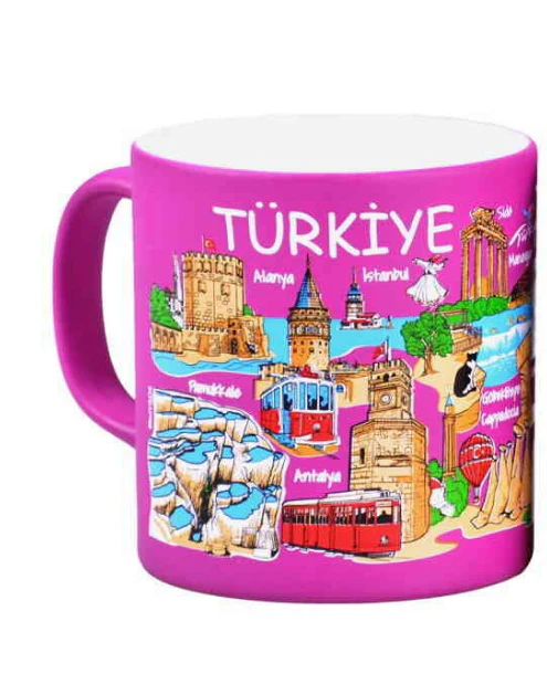 Türkiye Temalı Seramik Renkli Baskılı Kupa 82x90 mm - Image 5