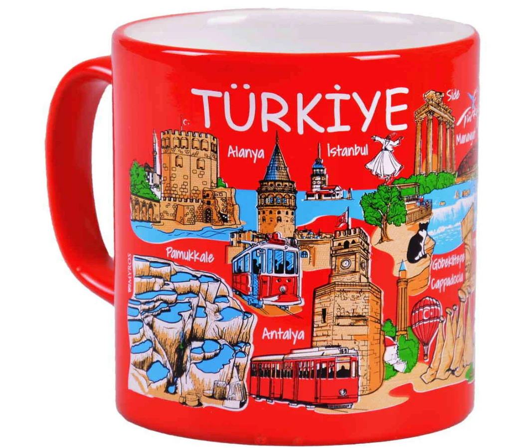 Türkiye Temalı Seramik Renkli Baskılı Kupa 82x90 mm - Image 6