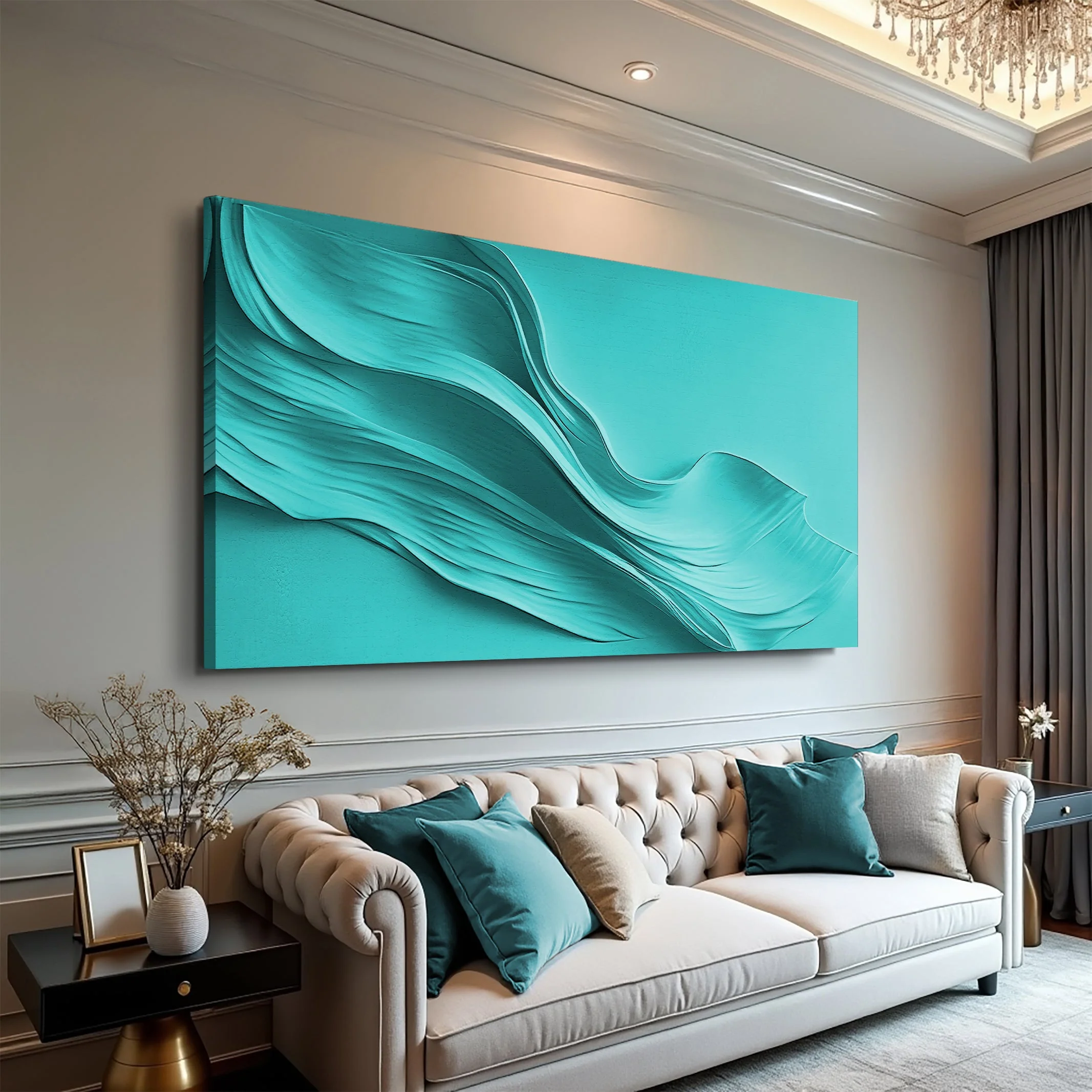 Turquoise Minimalist Wall Art - Image 2