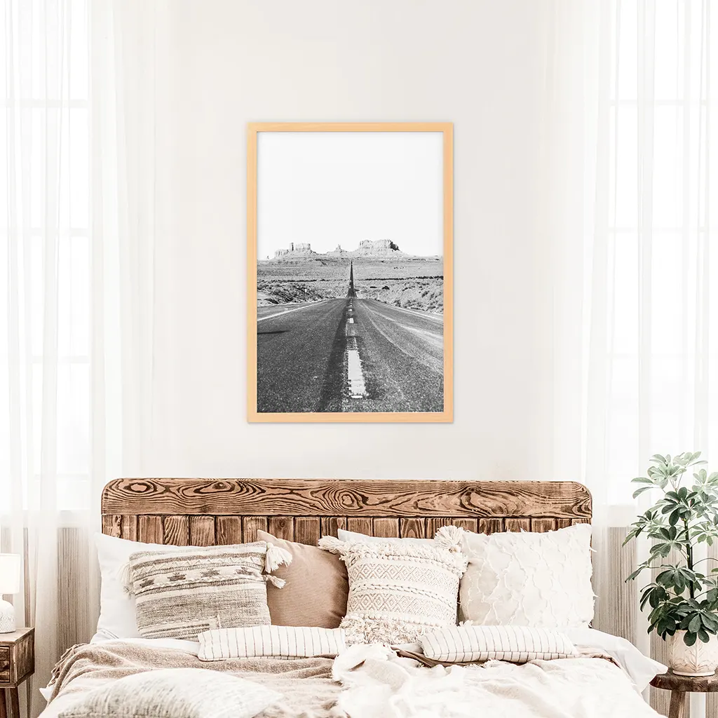 Utah Travel Black White Wall Art Print. Desert Road - Image 3