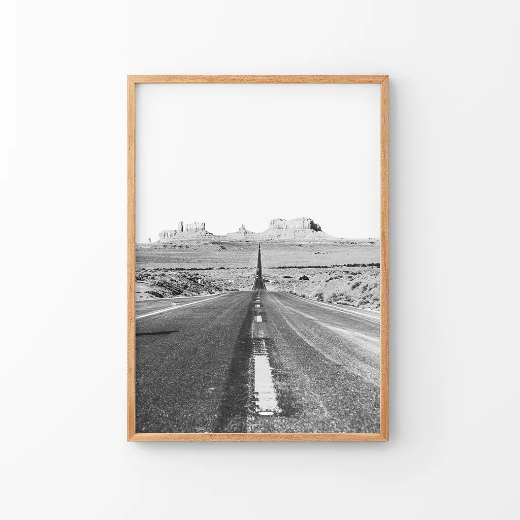Utah Travel Black White Wall Art Print. Desert Road - Image 8