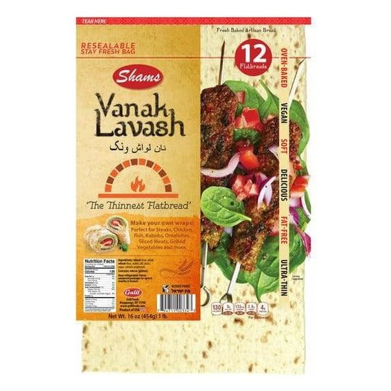 Vanak Lavash Ultra-Thin Flat Bread, Shams