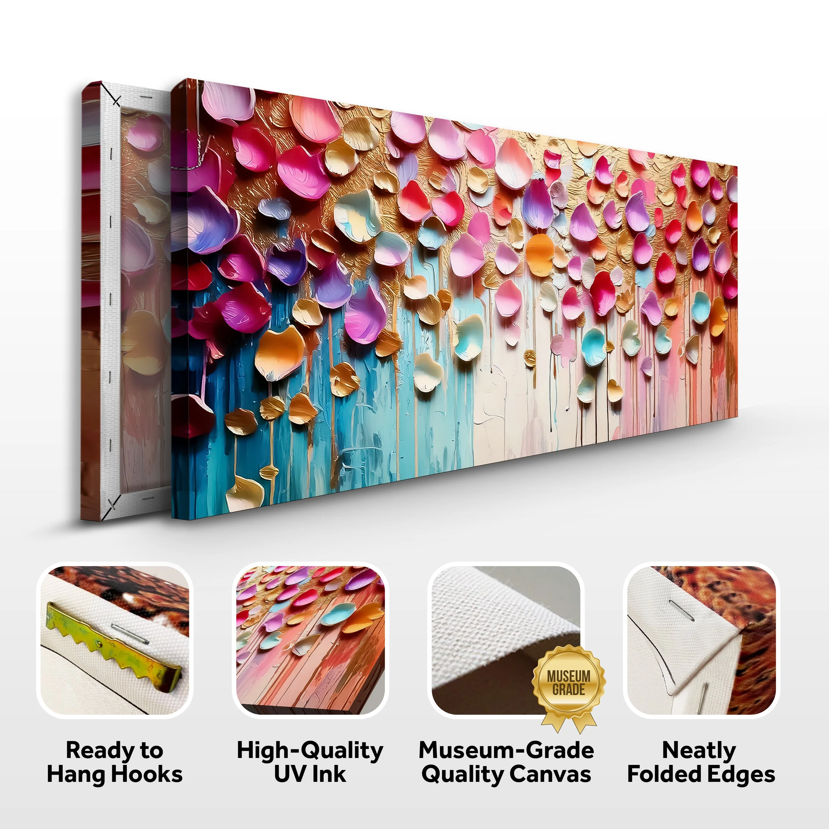Vibrant Petals Impasto Wall Art - Image 8