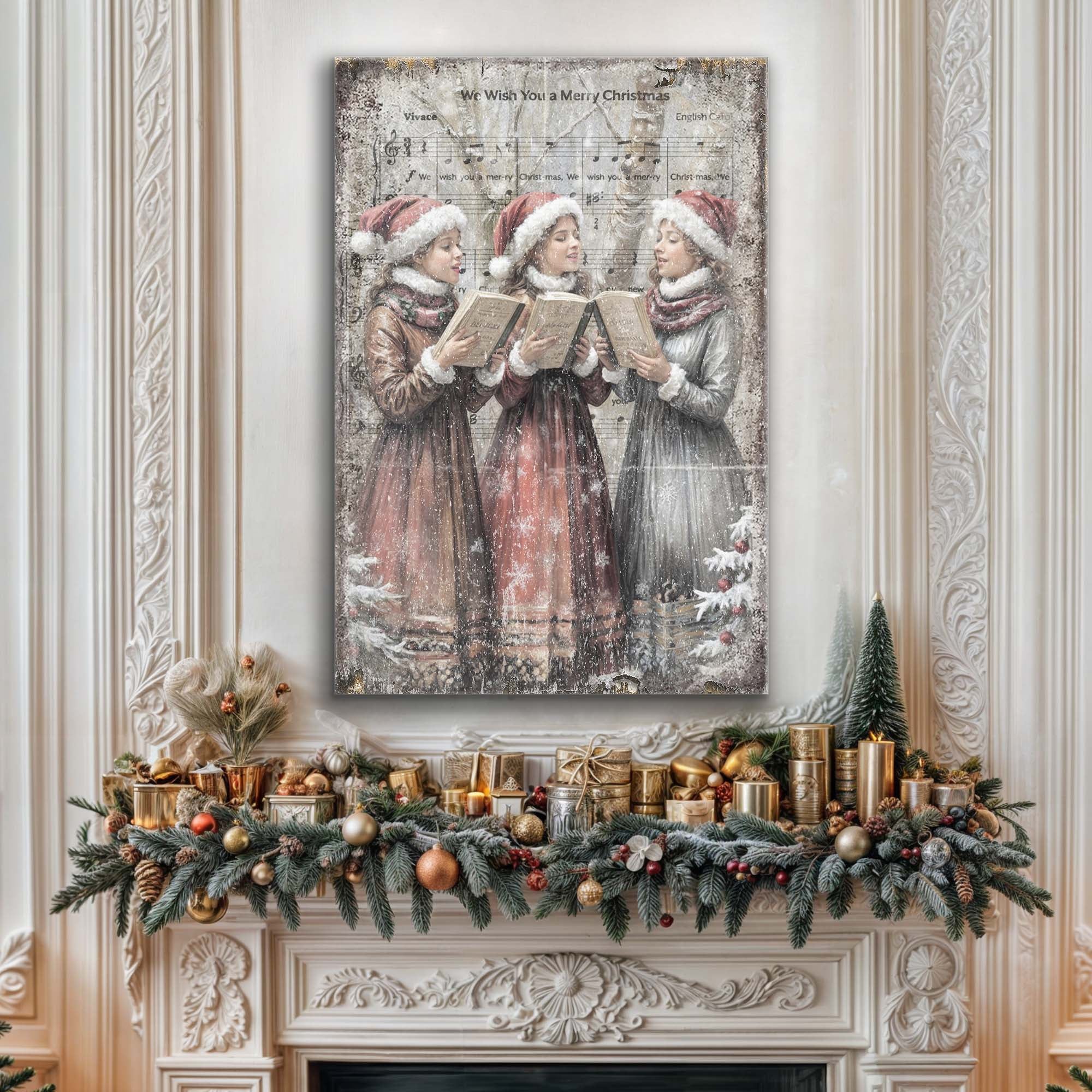 Vintage Christmas Carolers Wall Art - Image 2