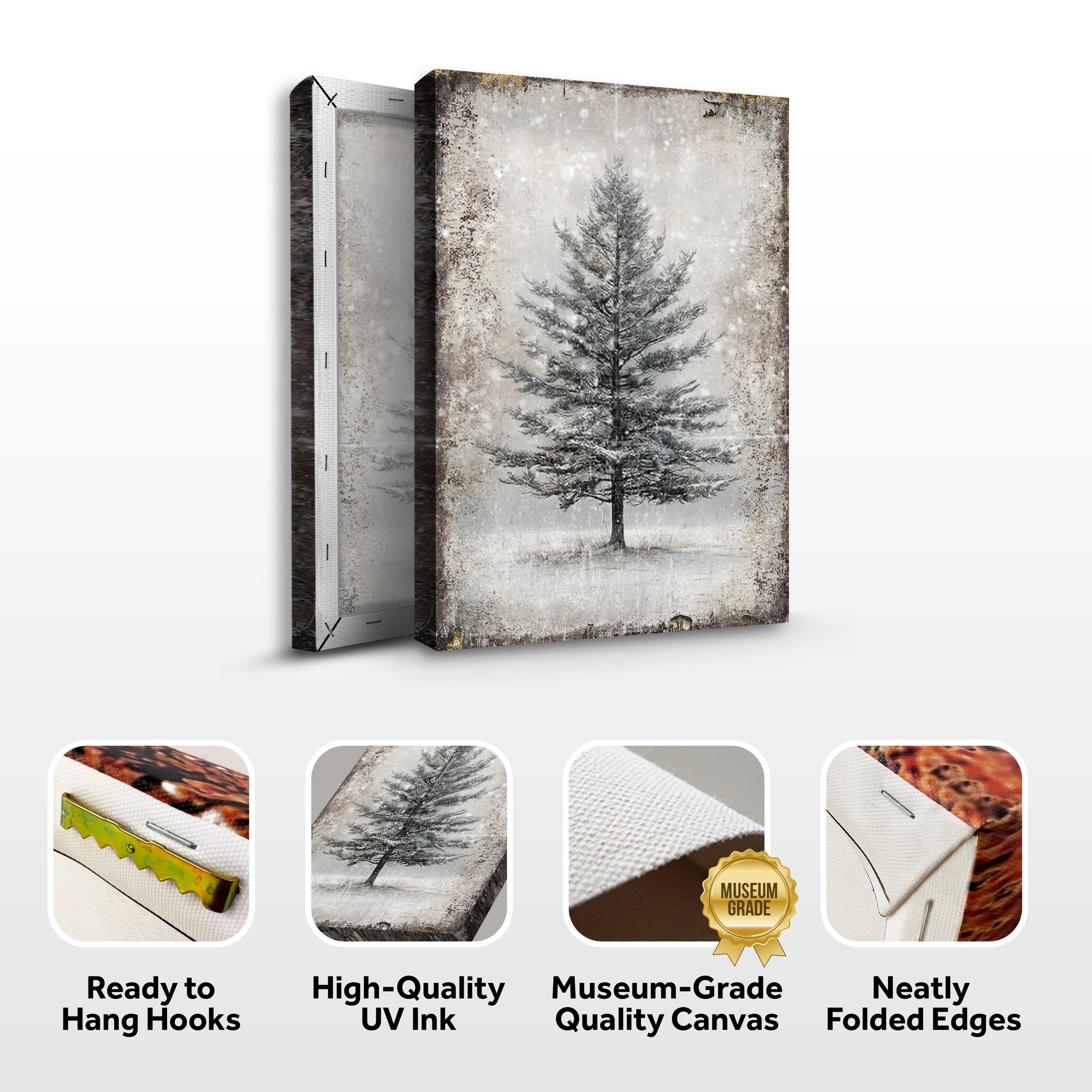 Vintage Christmas Tree Wall Art with Free Christmas Recipe Book - Image 8