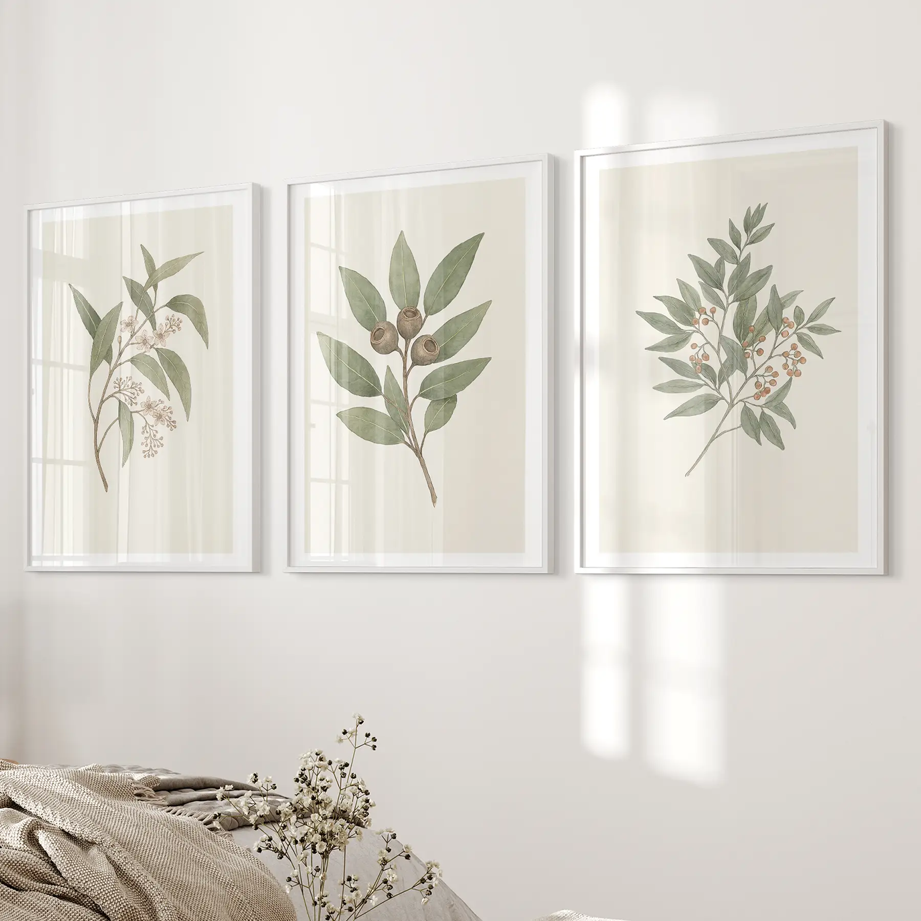 Vintage Neutral Botanical Gallery Wall Print Set - Image 2