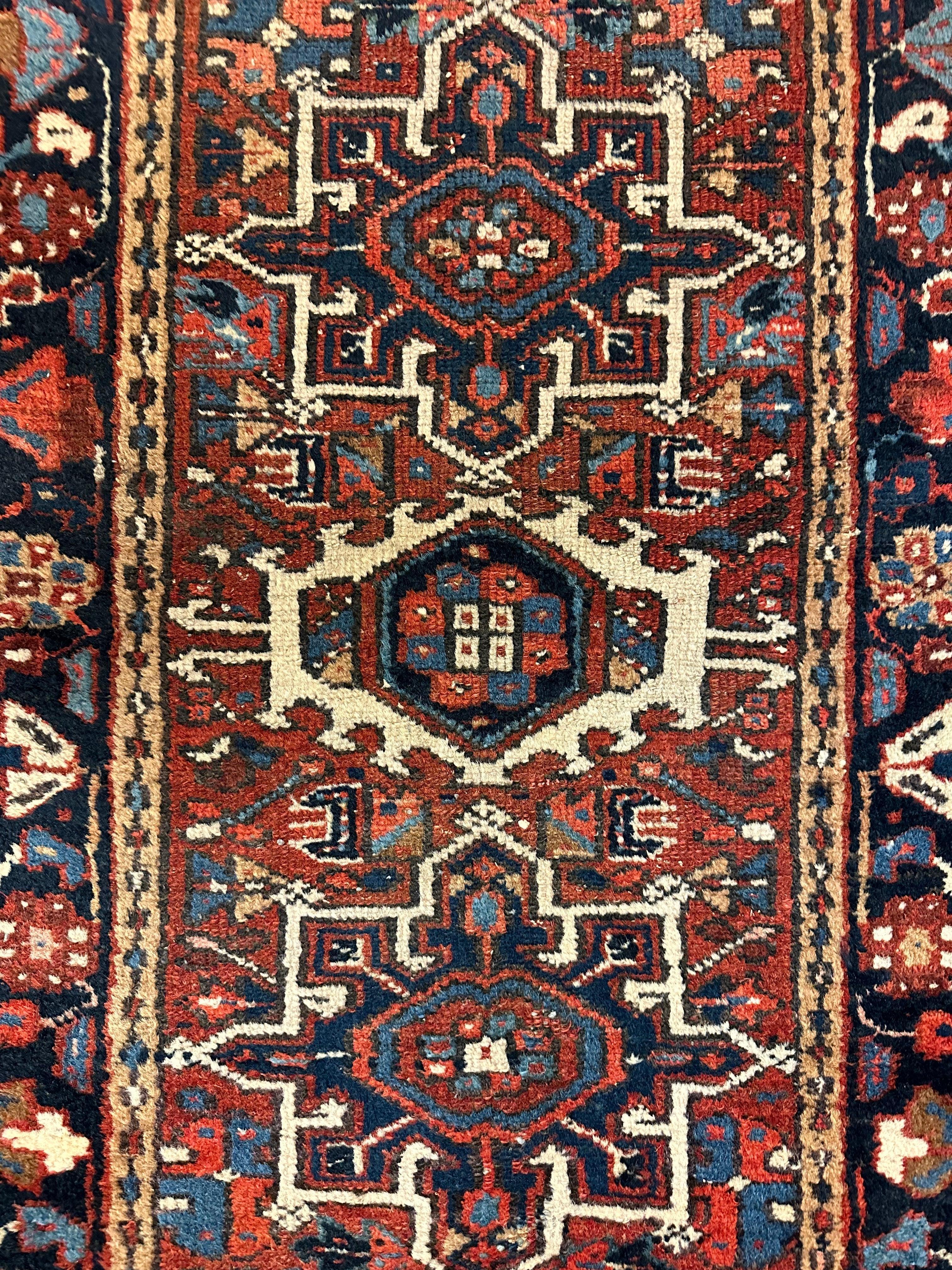 Vintage Persian Karaja Heriz Runner 24”x33” - Image 3