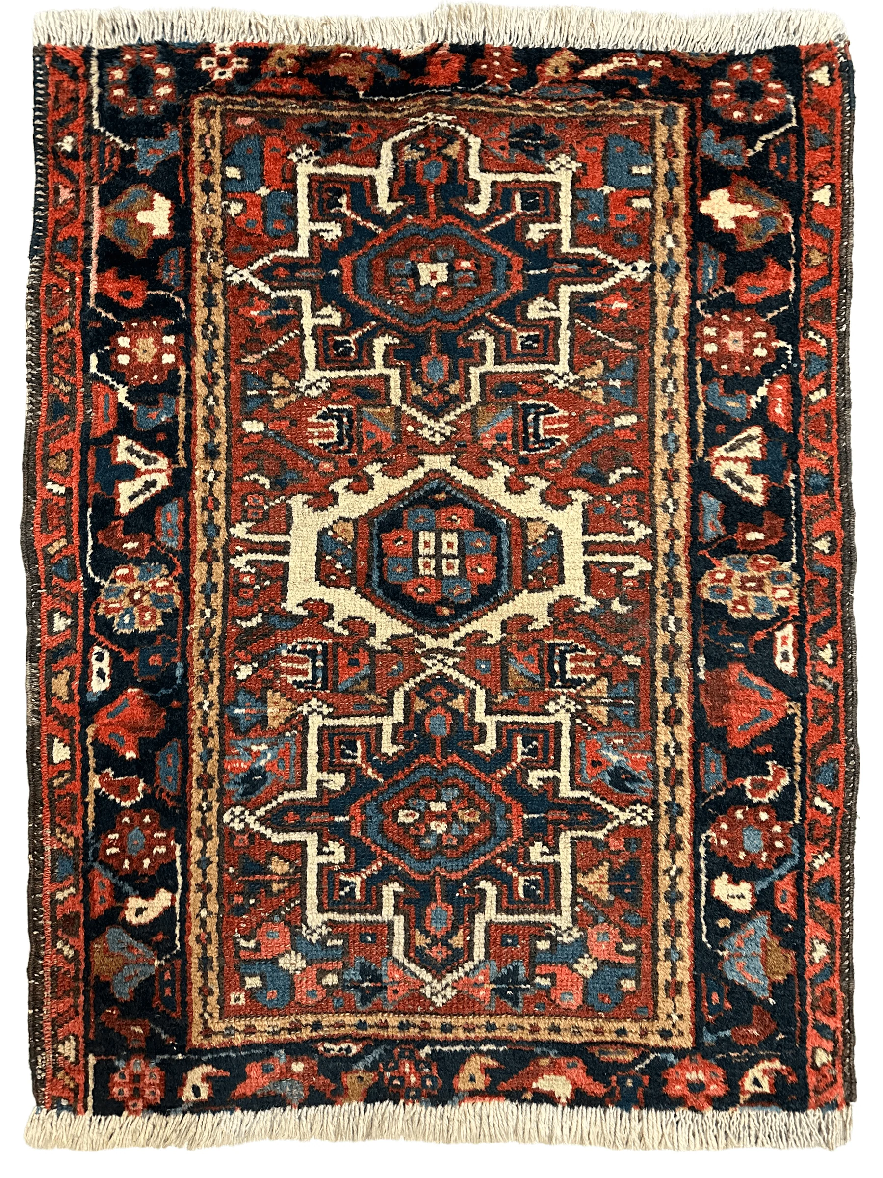 Vintage Persian Karaja Heriz Runner 24”x33” - Image 7