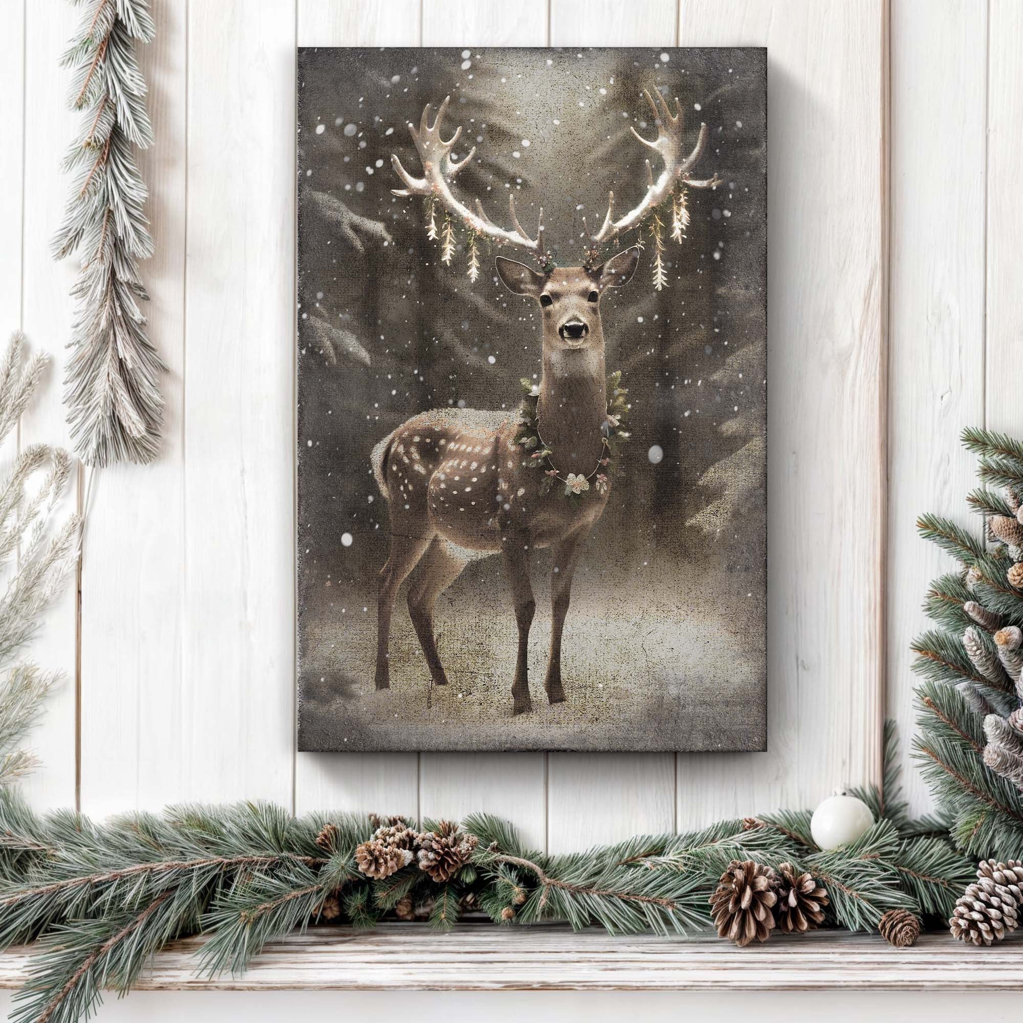 Vintage Winter Deer Christmas Wall Art - Image 4