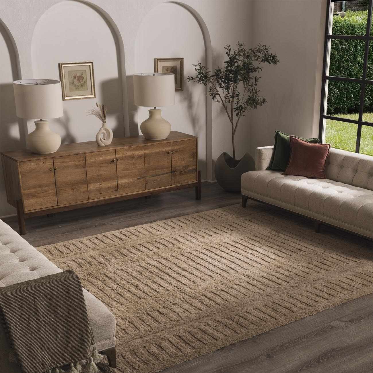 Washable Handmade Wool Rug - Brown - Image 2