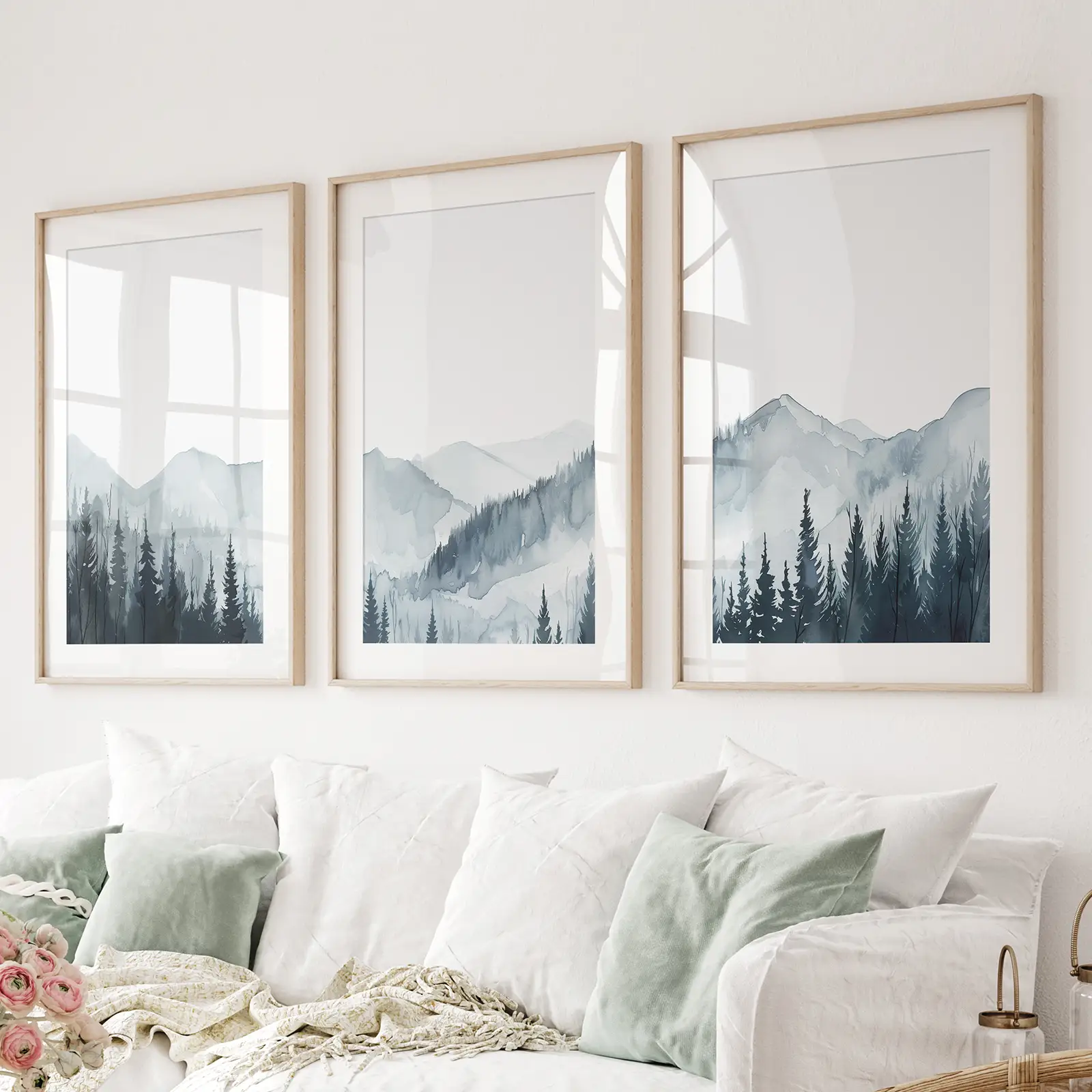 Watercolor Mountain Landscape Wall Art Posters - Image 3