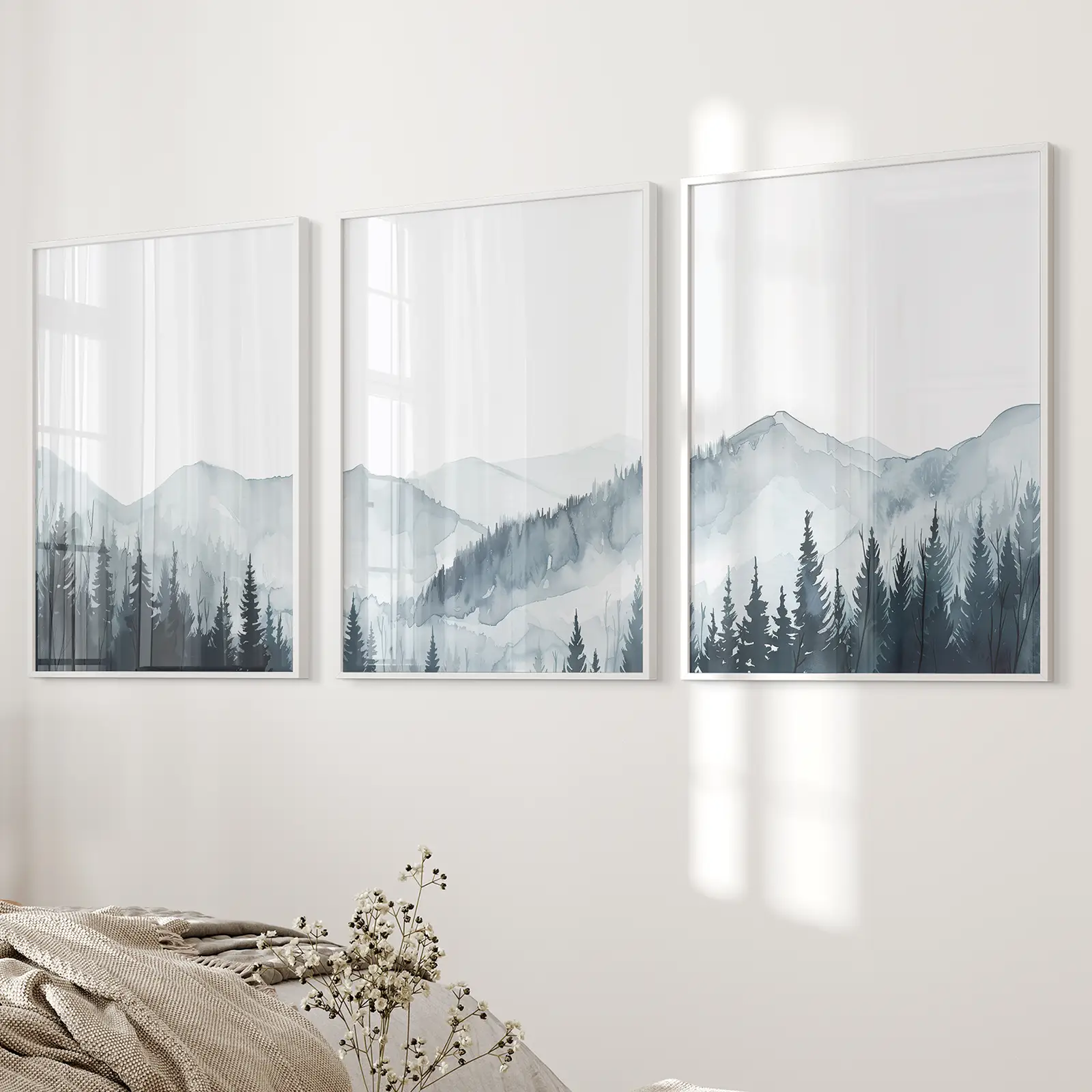Watercolor Mountain Landscape Wall Art Posters - Image 4