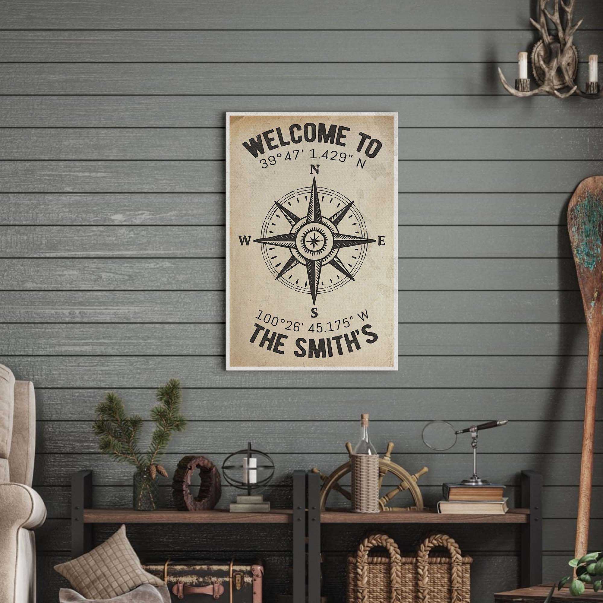 Welcome To Family Home Coordinates Sign - Image 3
