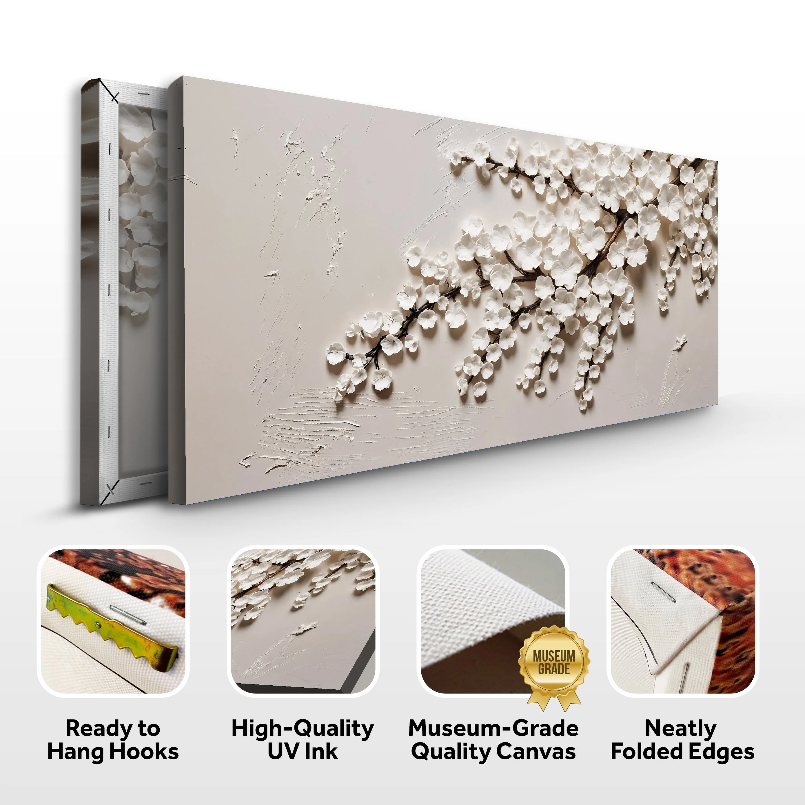 White Cherry Blossom Wall Art - Image 8