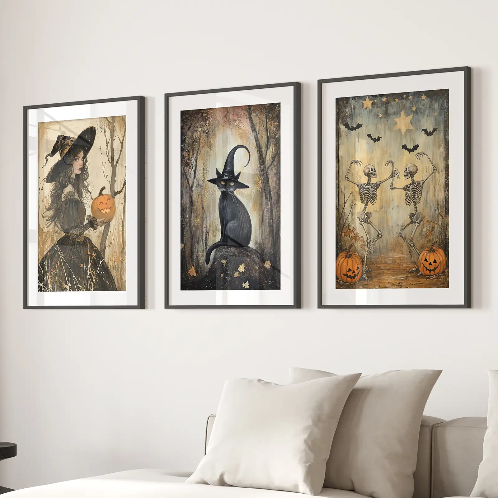 Witchy Halloween Fall Decor Modern Wall Art Print - Image 2