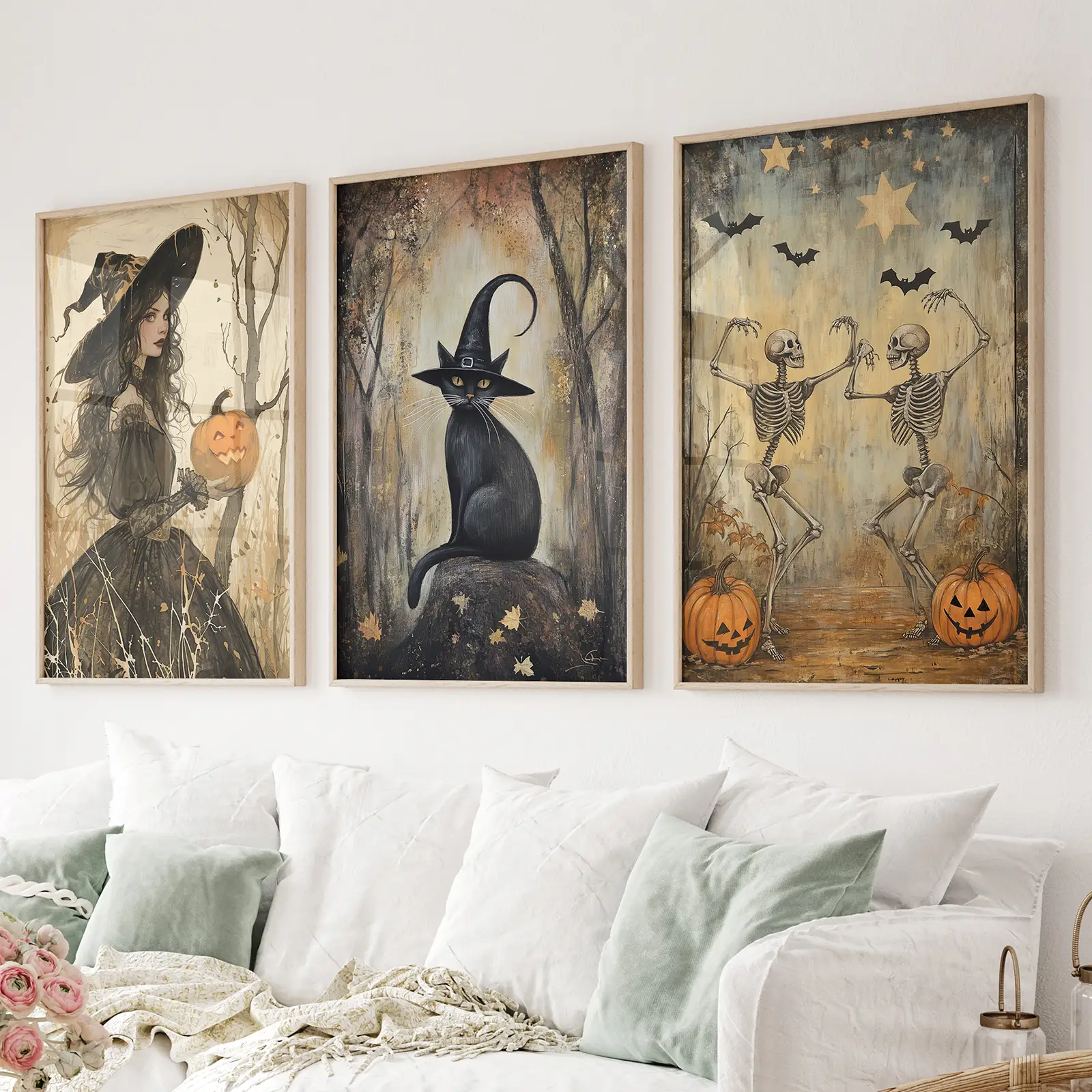 Witchy Halloween Fall Decor Modern Wall Art Print - Image 4