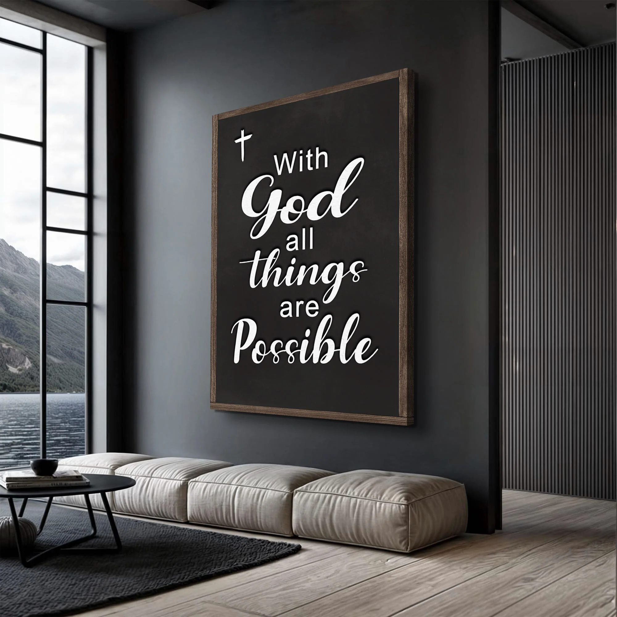 With God All Things Are Possible Faith Sign V - Image 3