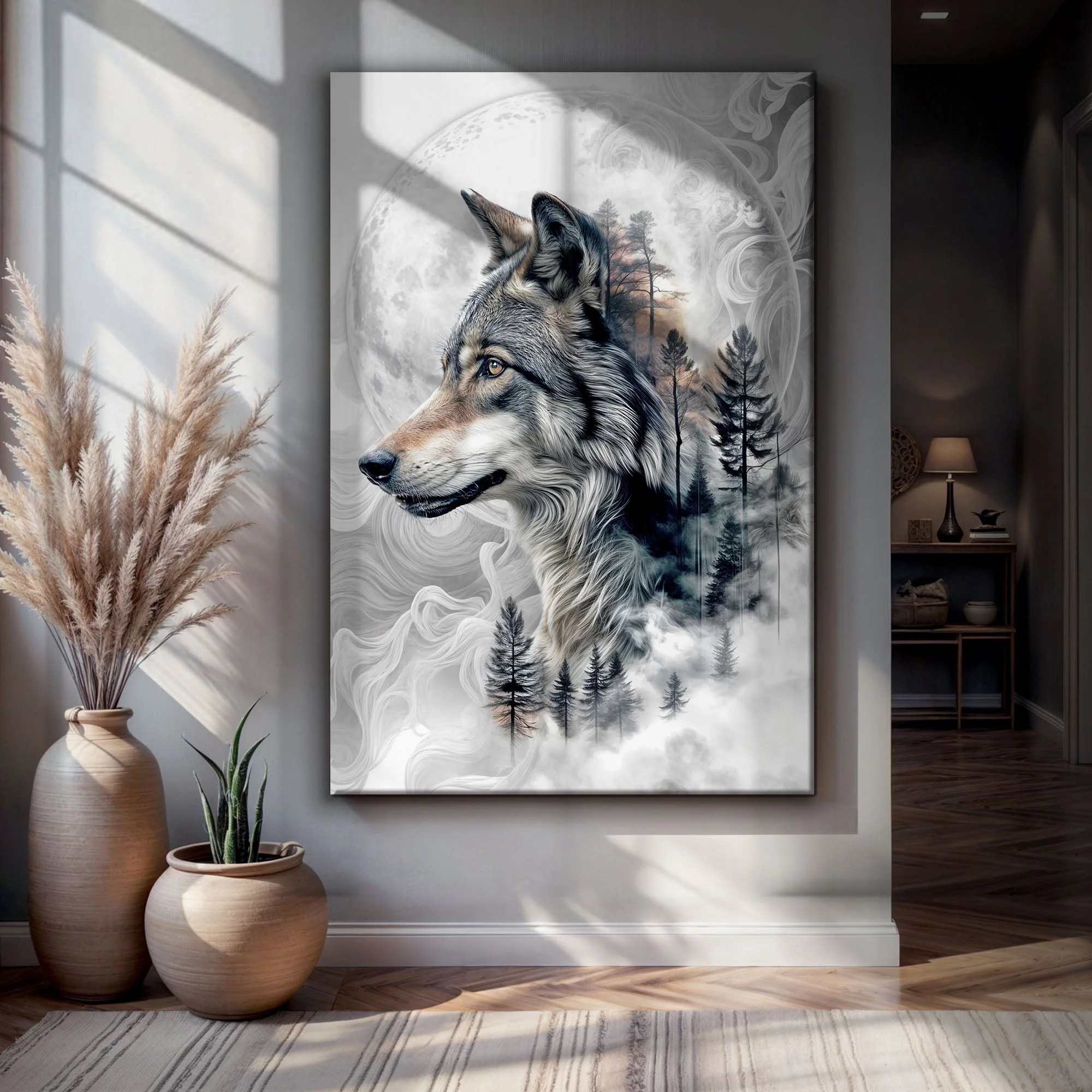 Wolf Double Exposure Wall Art - Image 4