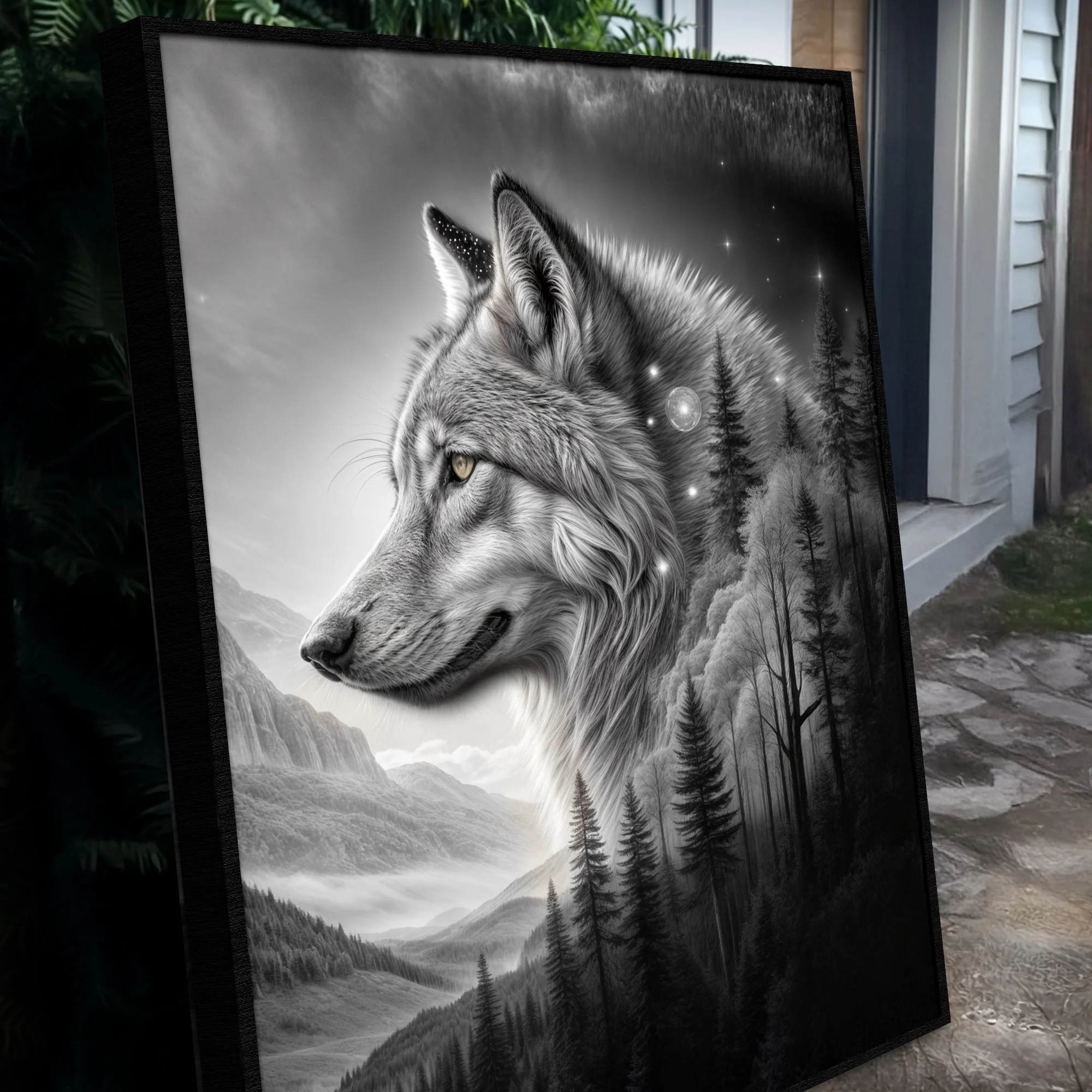 Wolf Double Exposure Wall Art II - Image 5