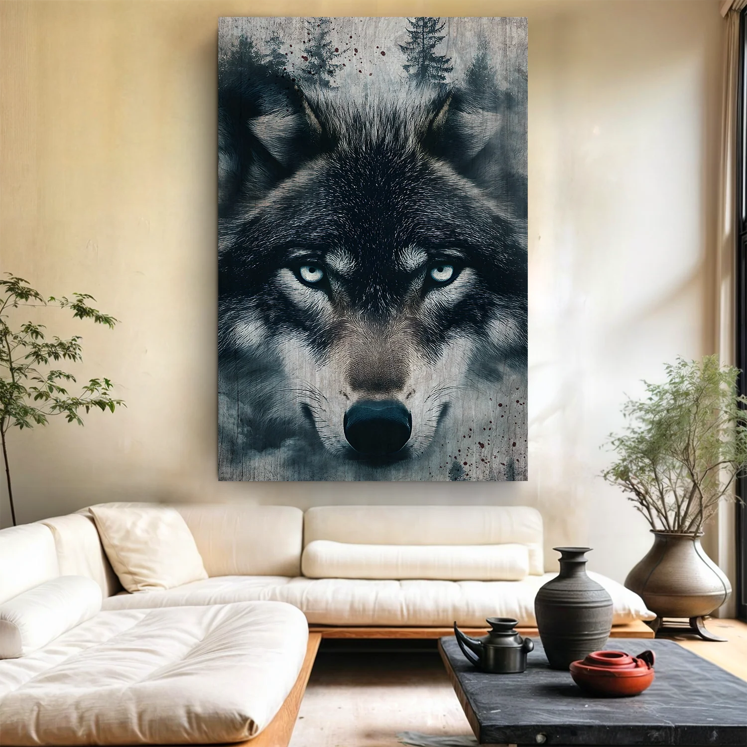 Wolf Double Exposure Wall Art III - Image 2
