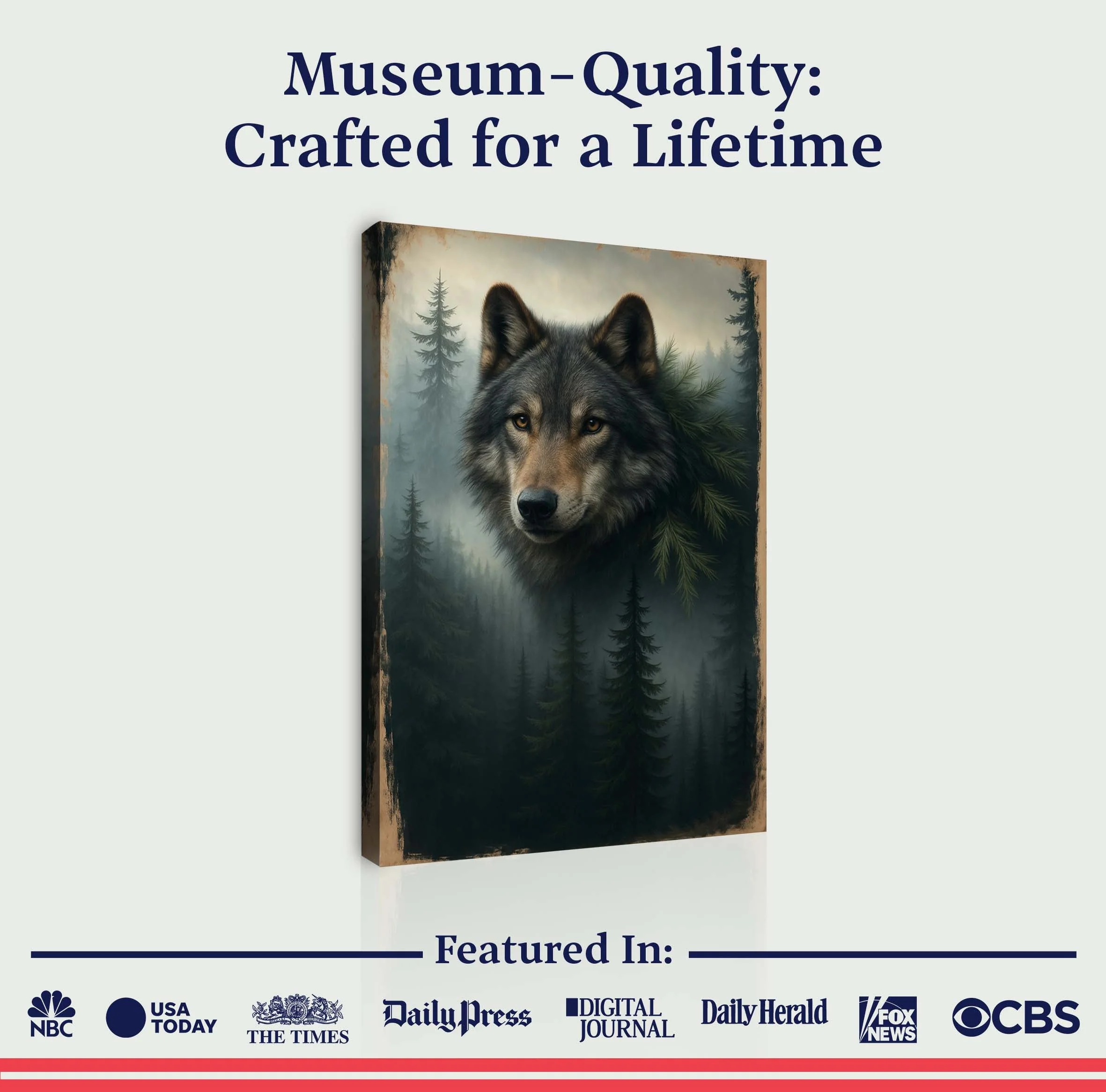 Wolf Double Exposure Wall Art V - Image 6