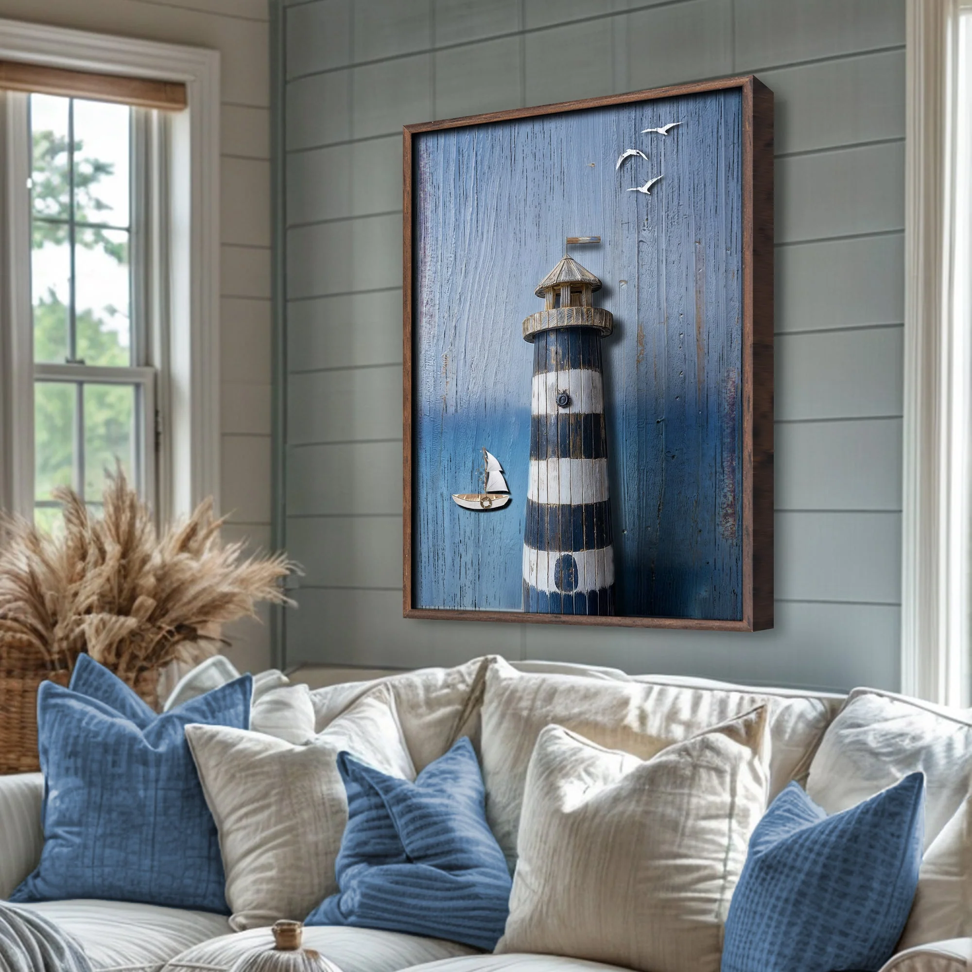 Wooden Lighthouse Coastal Wall Art III - Image 3