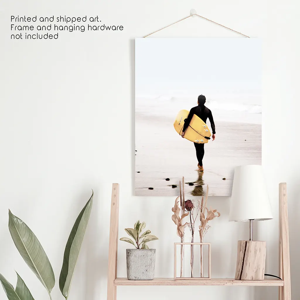 Yellow Surfboard Poster. Coastal Lifestyle Themed Print - Image 10